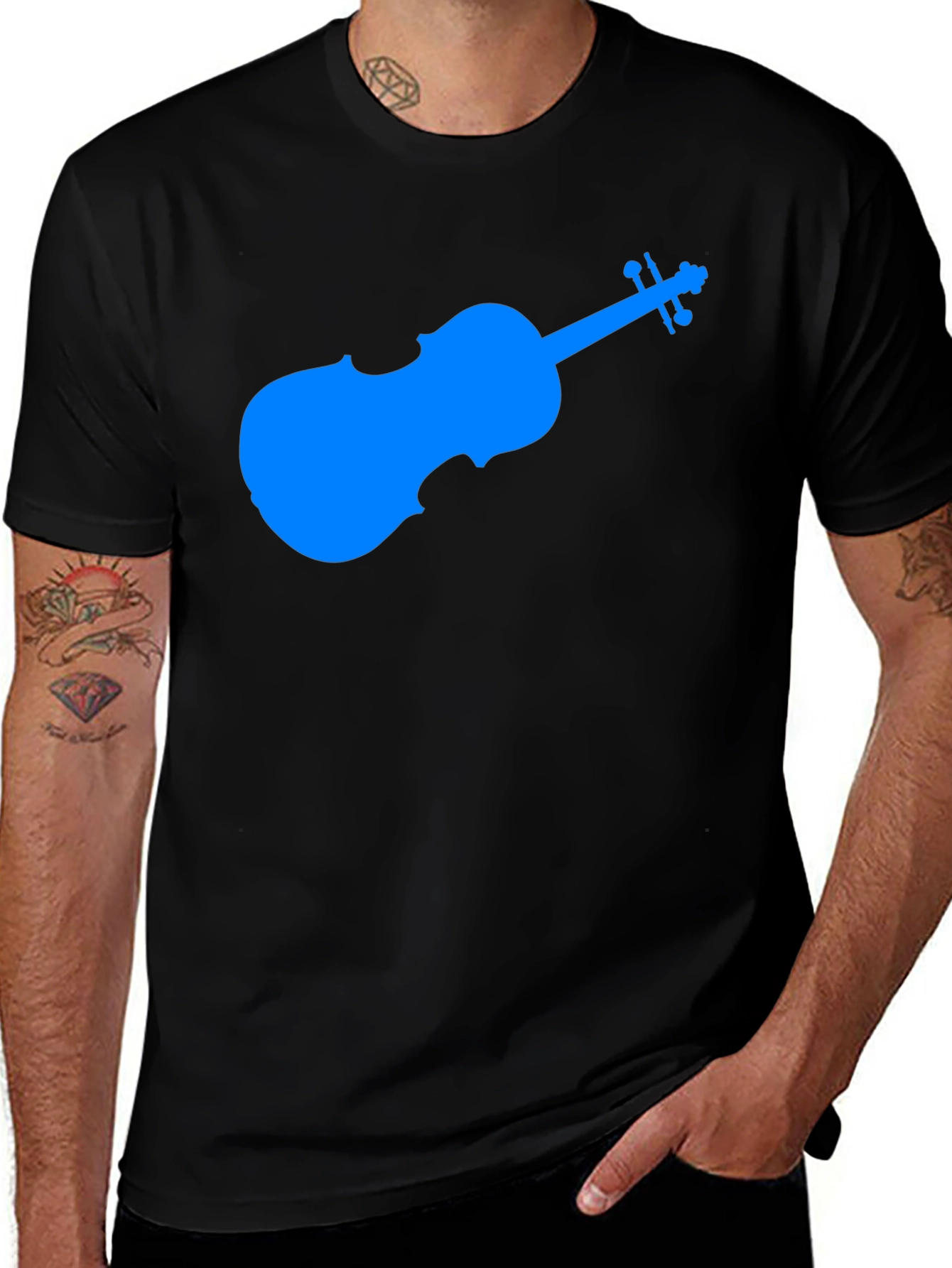 Variant 28 of Blue Violin Graphic Tee - Musician's Gift
