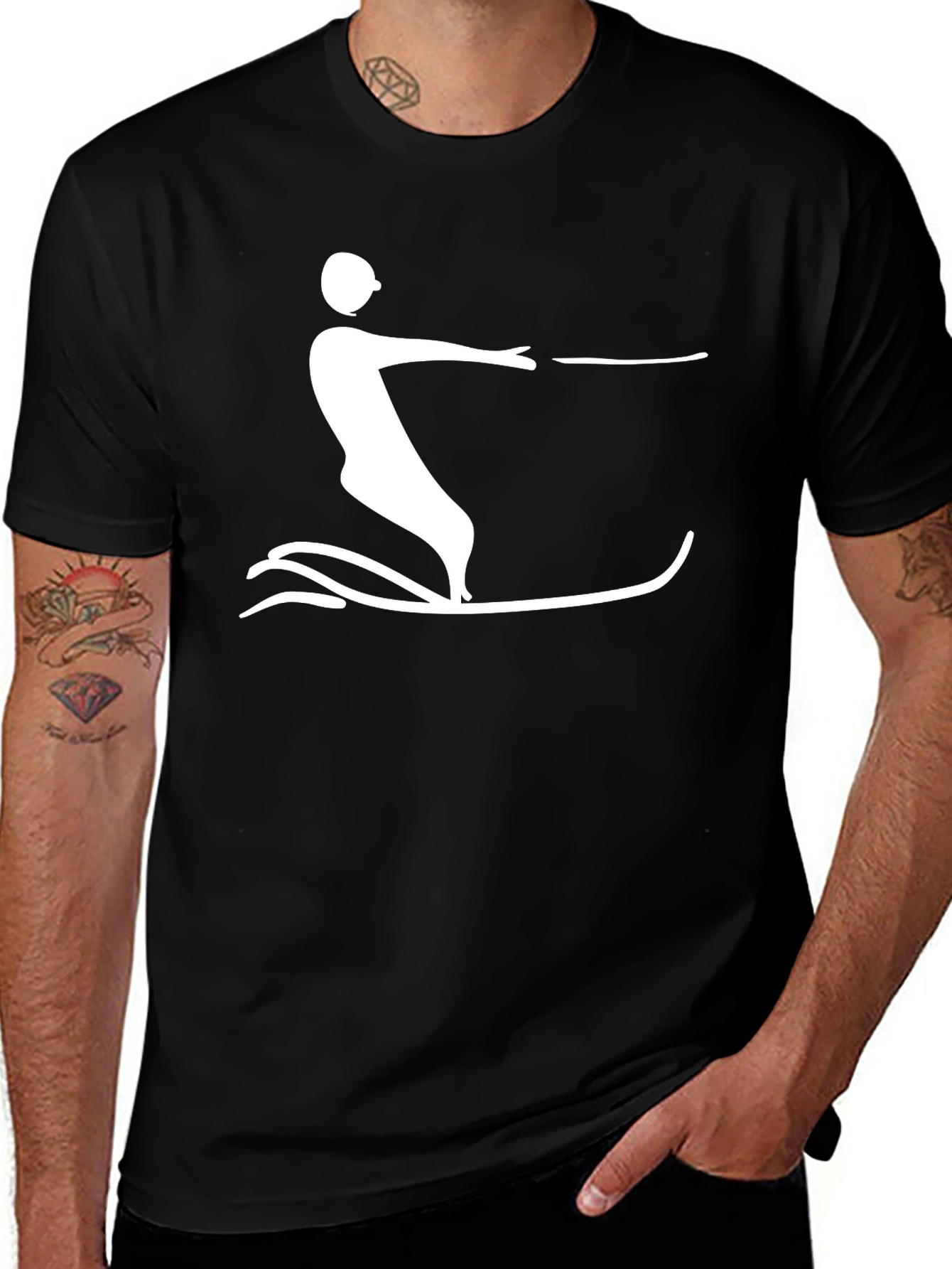 Variant 20 of Water Skiing Graphic Tee - Stylish and Sporty