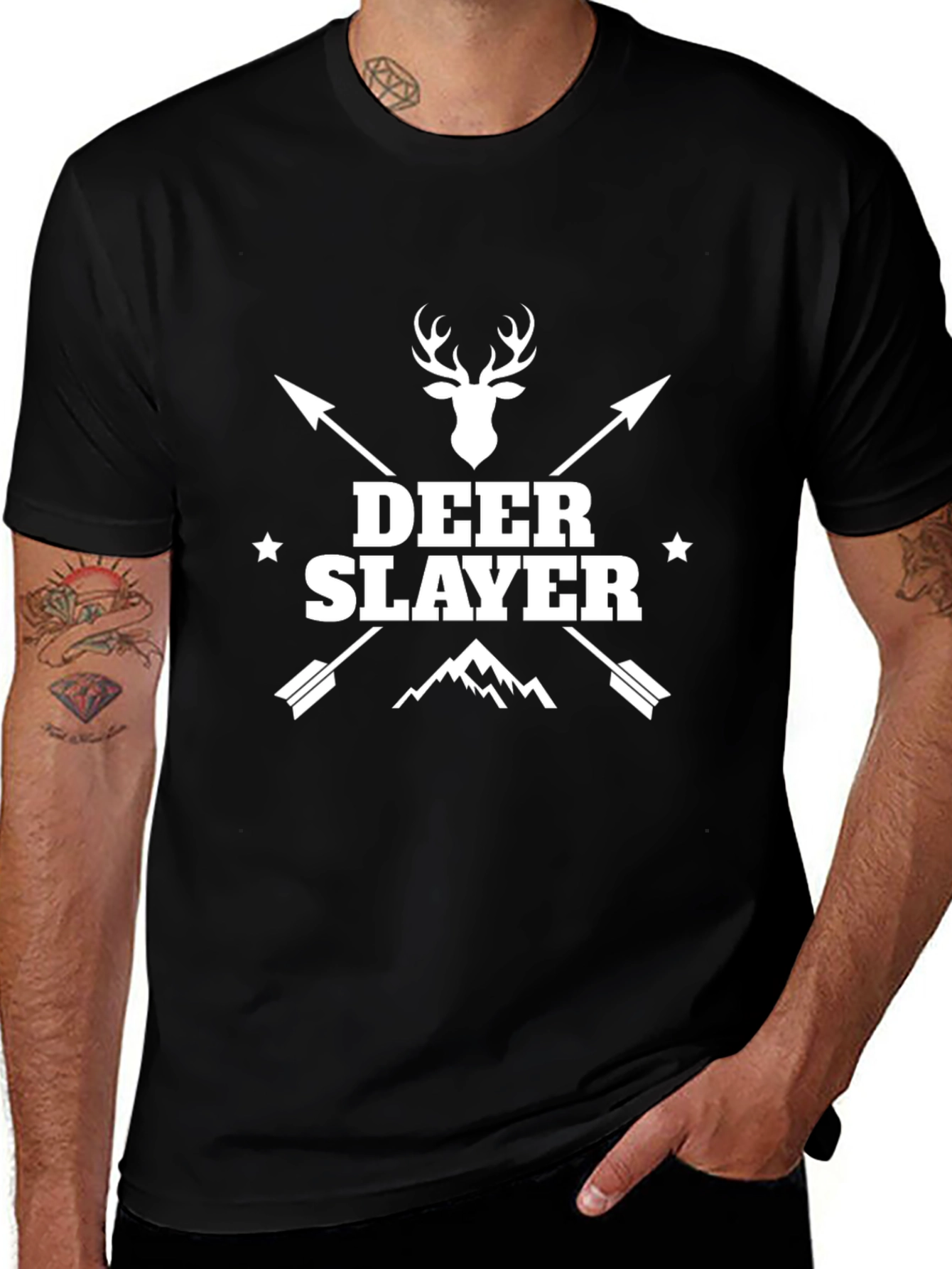 Variant 11 of Deer Slayer Graphic T-Shirt - Hunting Apparel