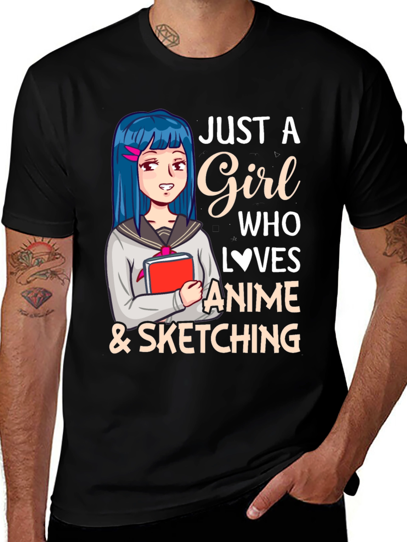 Variant 30 of Anime & Sketching Girl's T-Shirt