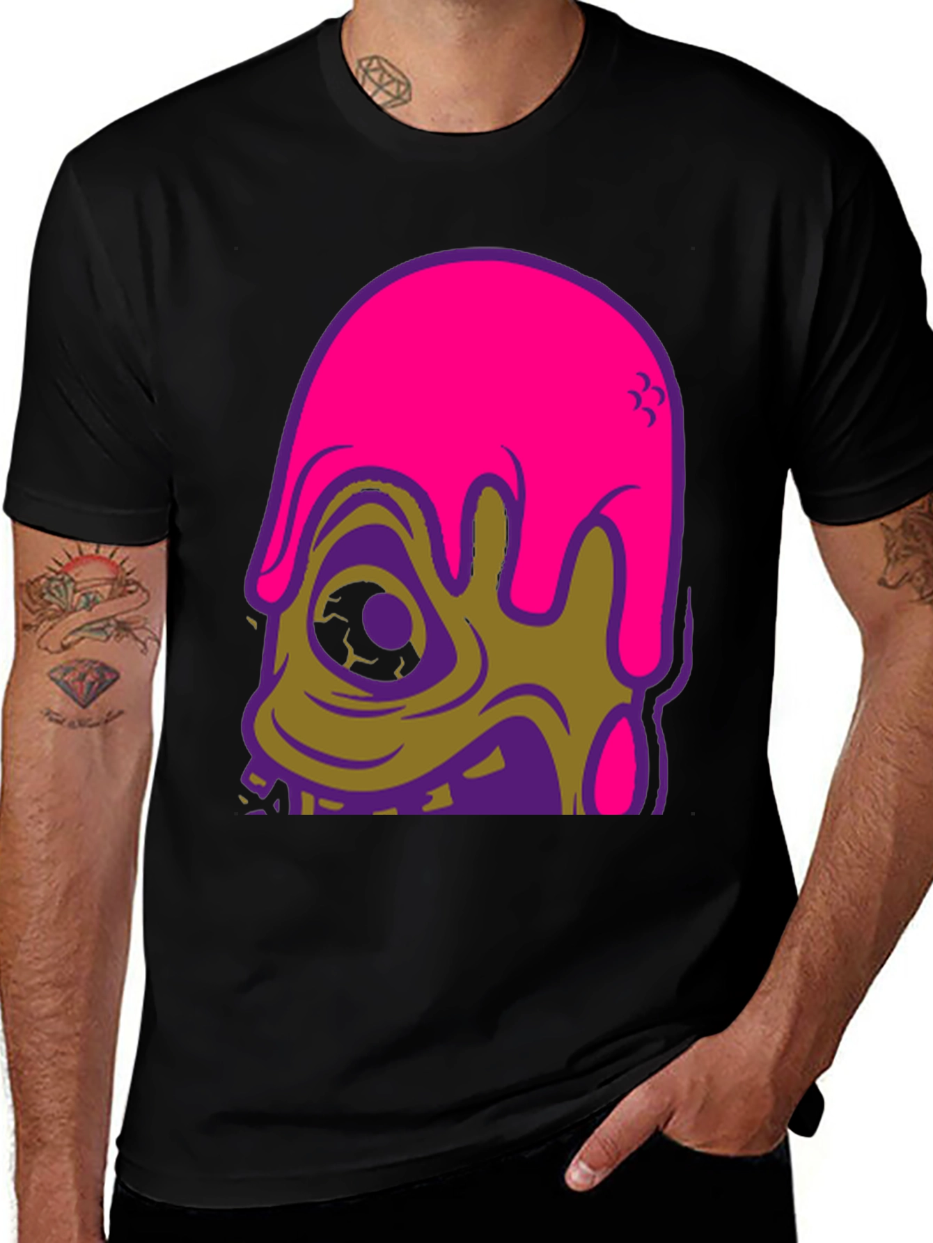 Variant 28 of Melting Skull Graphic T-Shirt - Unique Design