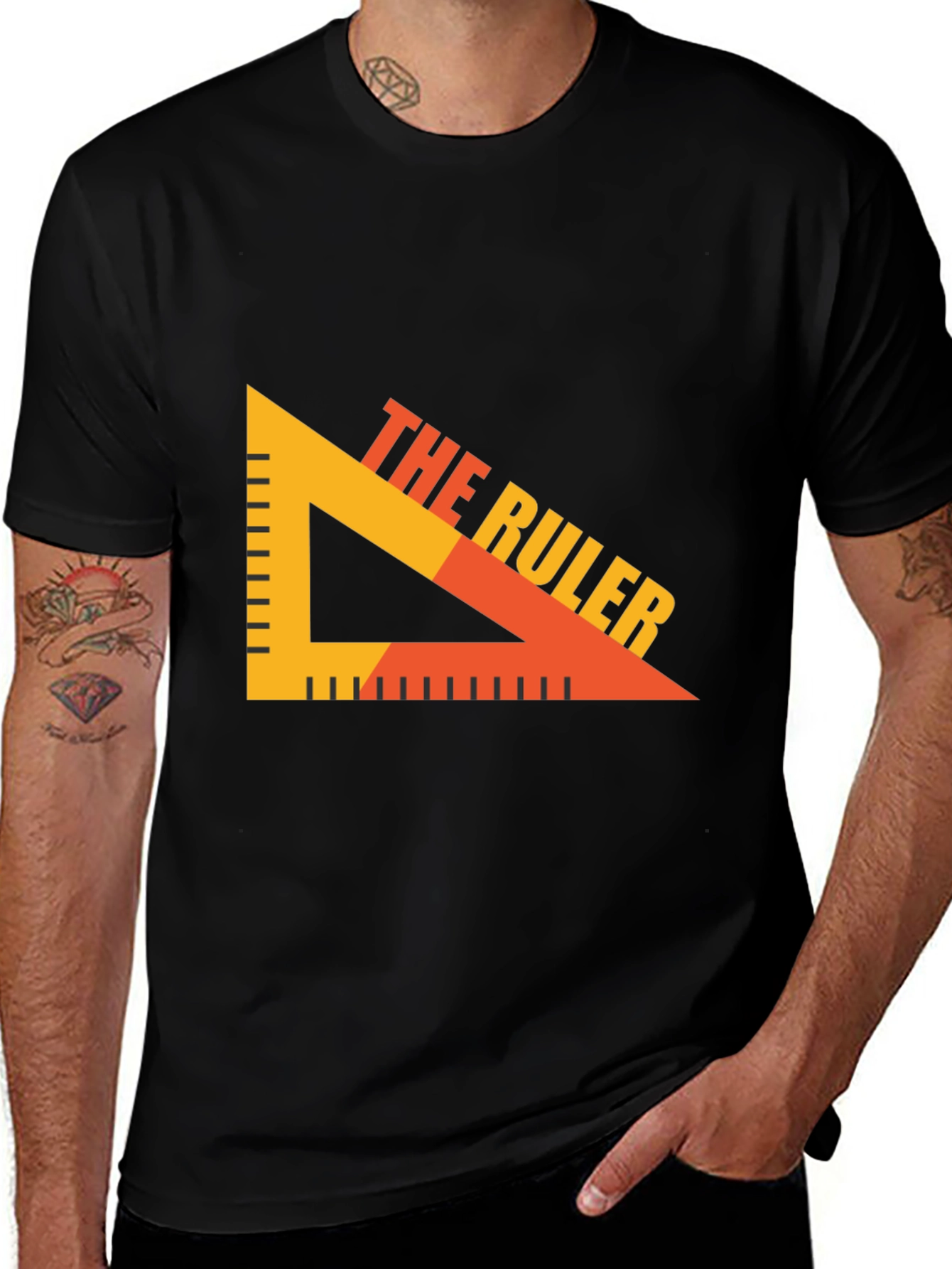 Variant 6 of The Ruler Graphic Tee - Black Cotton T-Shirt