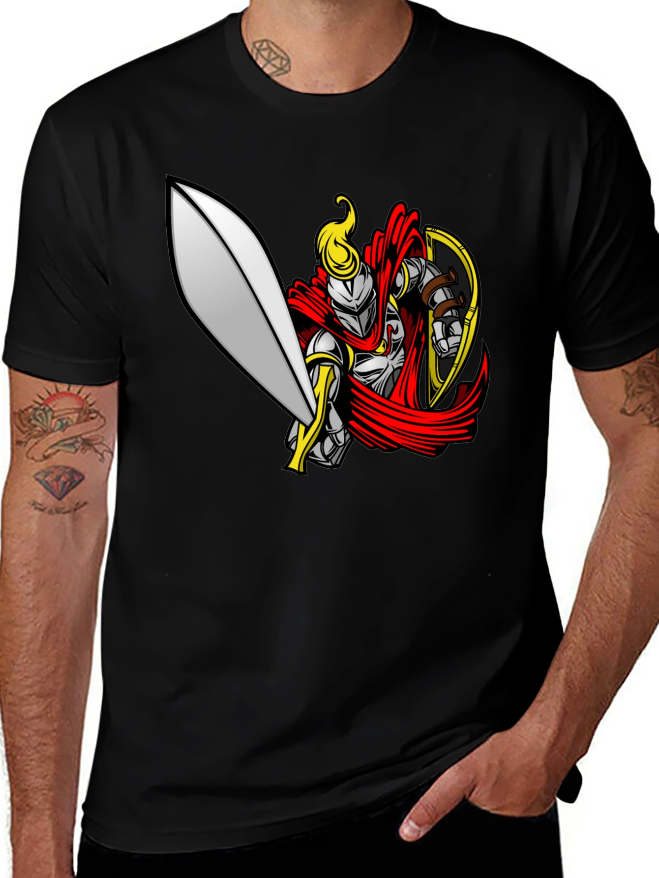 Variant 11 of Knight Graphic Black T-Shirt