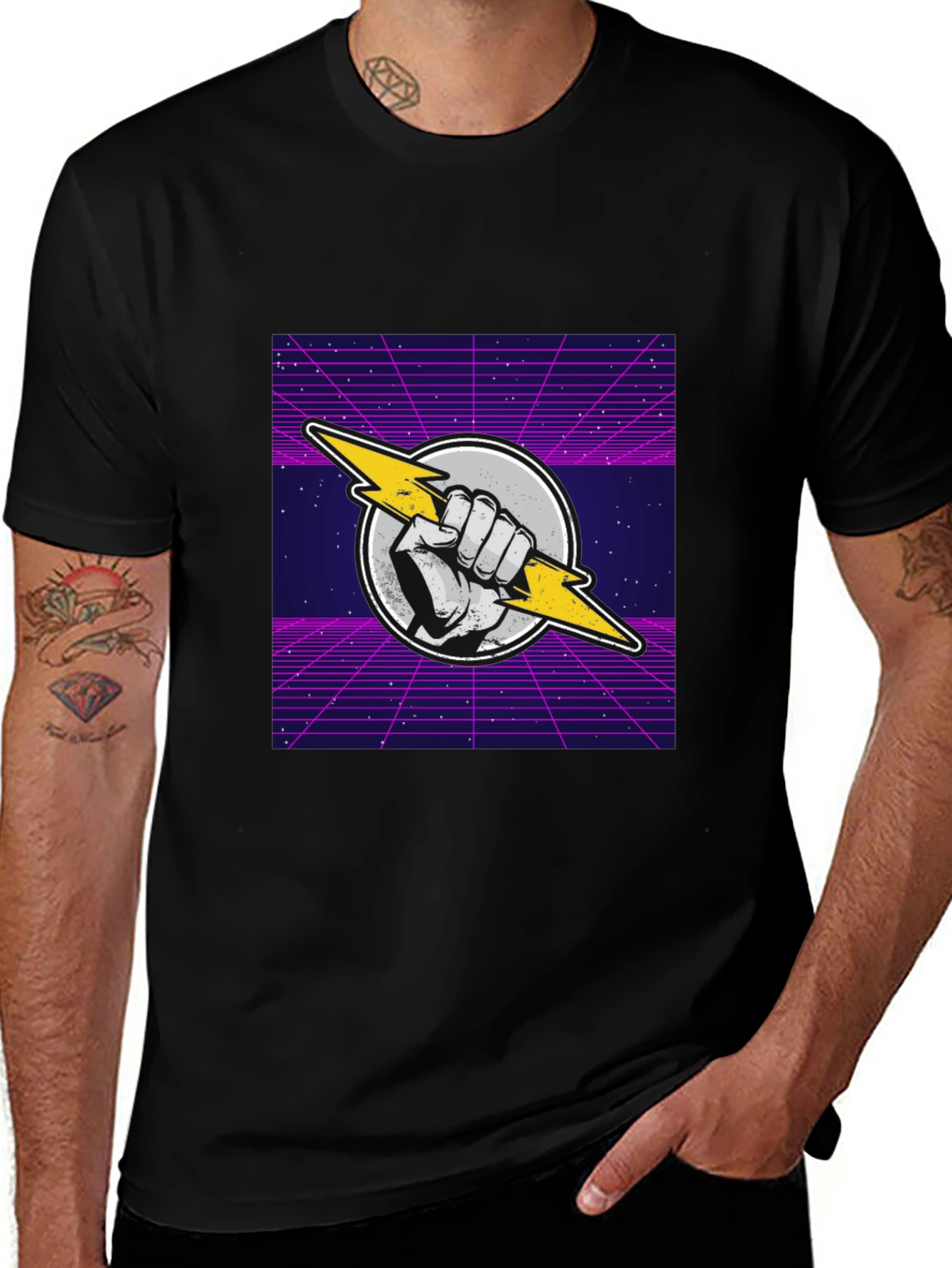 Variant 24 of Retro Lightning Bolt Graphic T-Shirt
