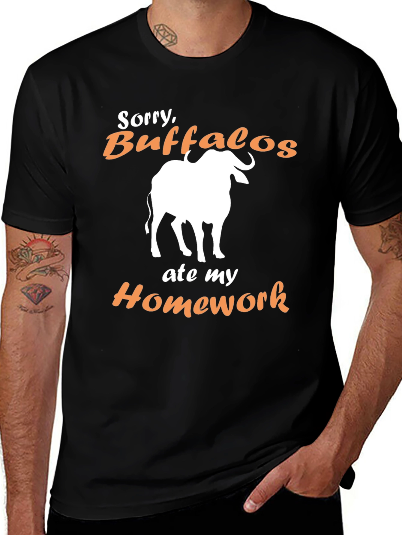 Variant 20 of Buffalo Ate My Homework Funny T-Shirt