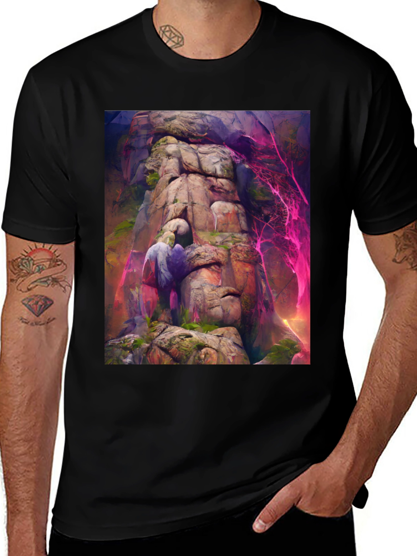 Variant 22 of Mystical Mountain T-Shirt - Fantasy Art Tee