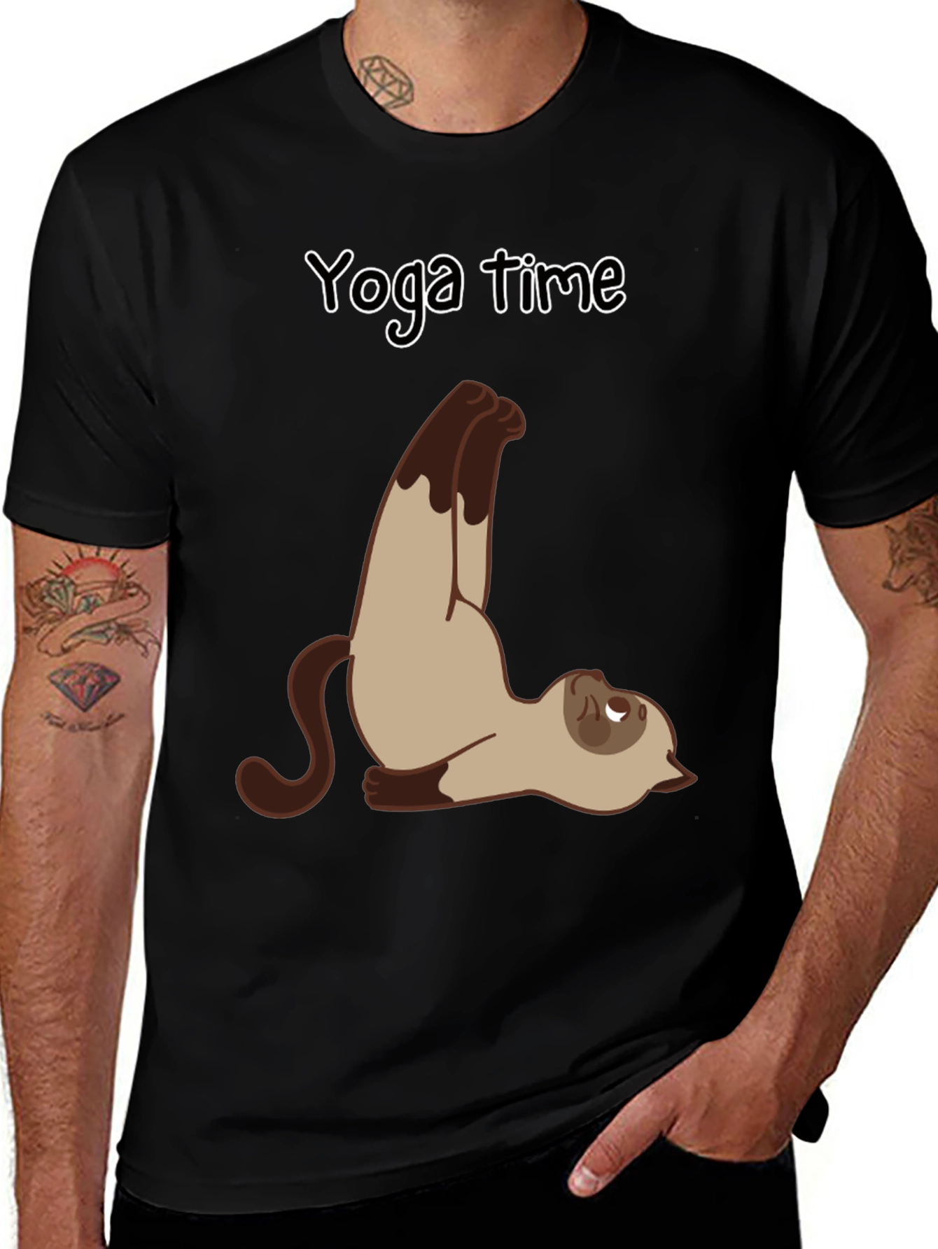 Variant 9 of Yoga Cat T-Shirt - Funny Cartoon Graphic Tee