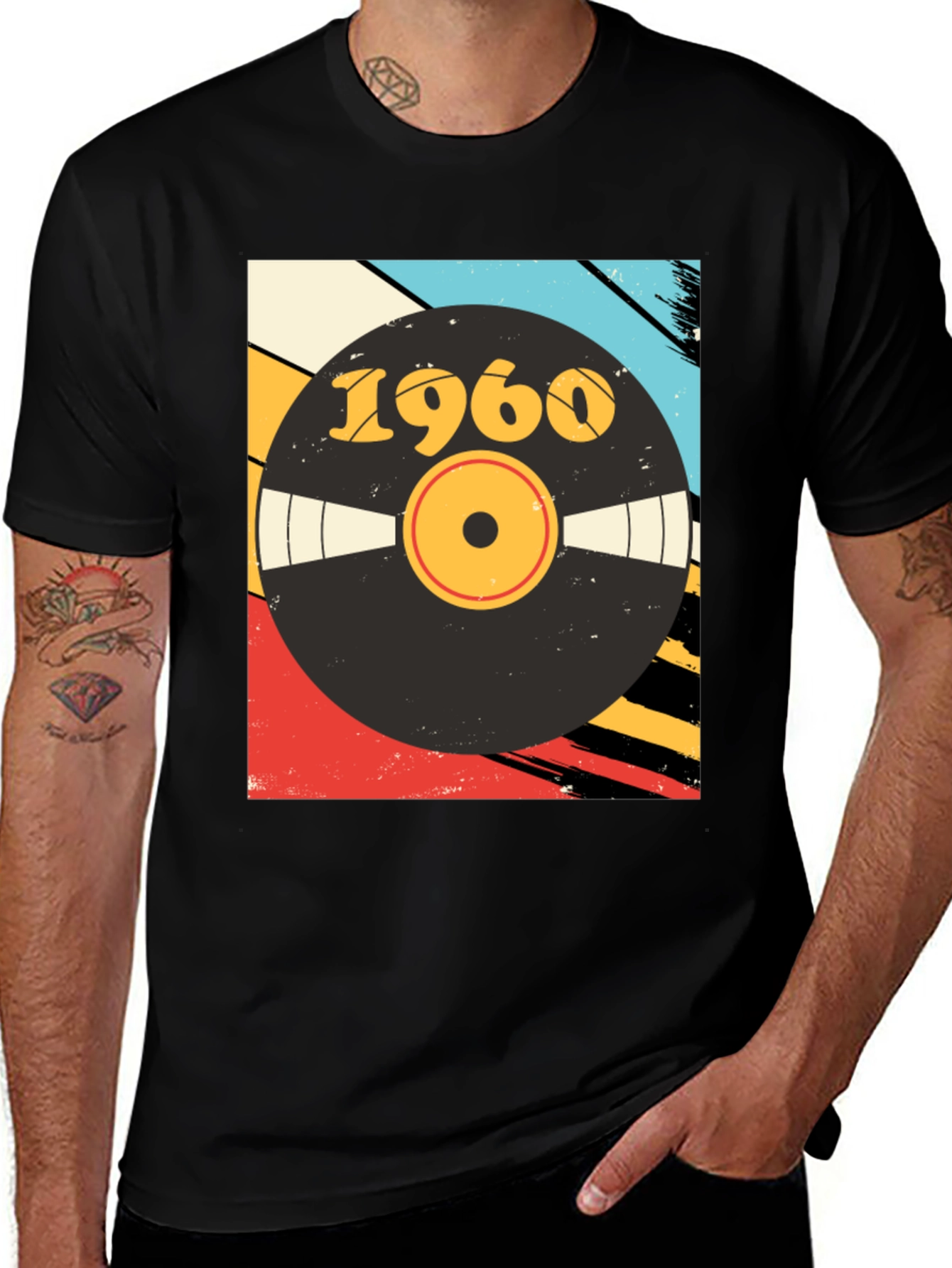 Variant 5 of Retro 1960 Vinyl Record Graphic T-Shirt