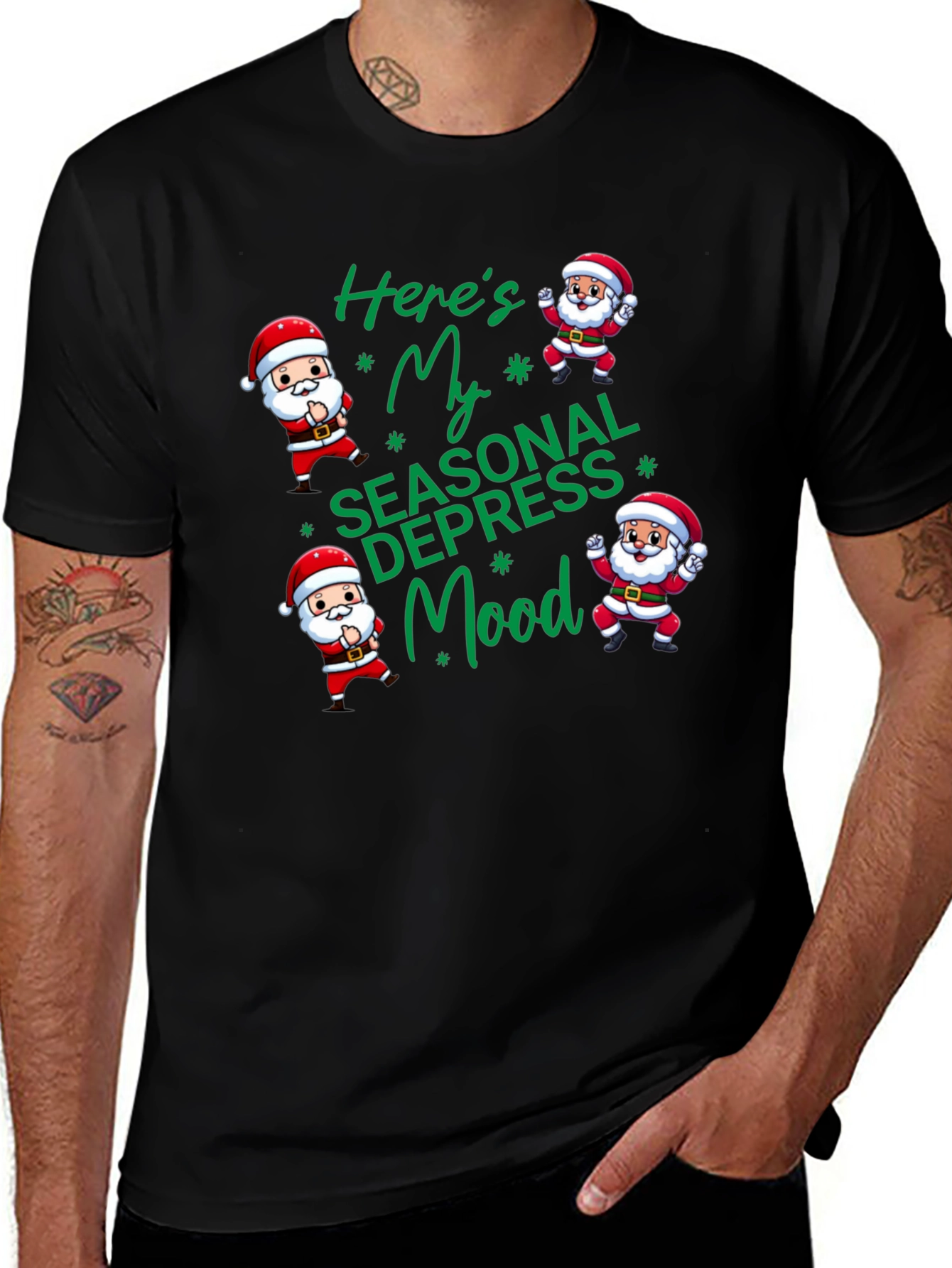 Variant 8 of Seasonal Depression Mood Santa T-Shirt