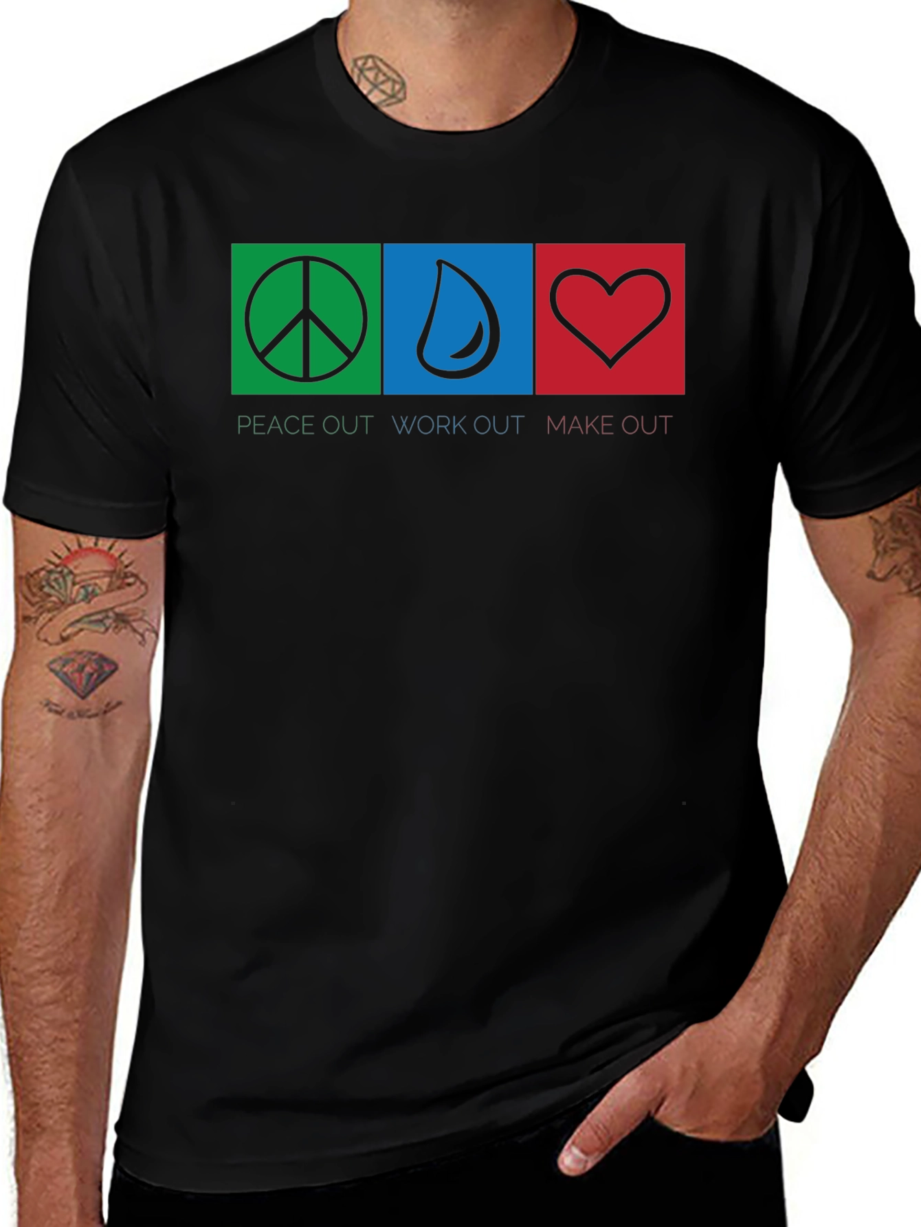 Variant 9 of Peace Out Workout Make Out Graphic Tee