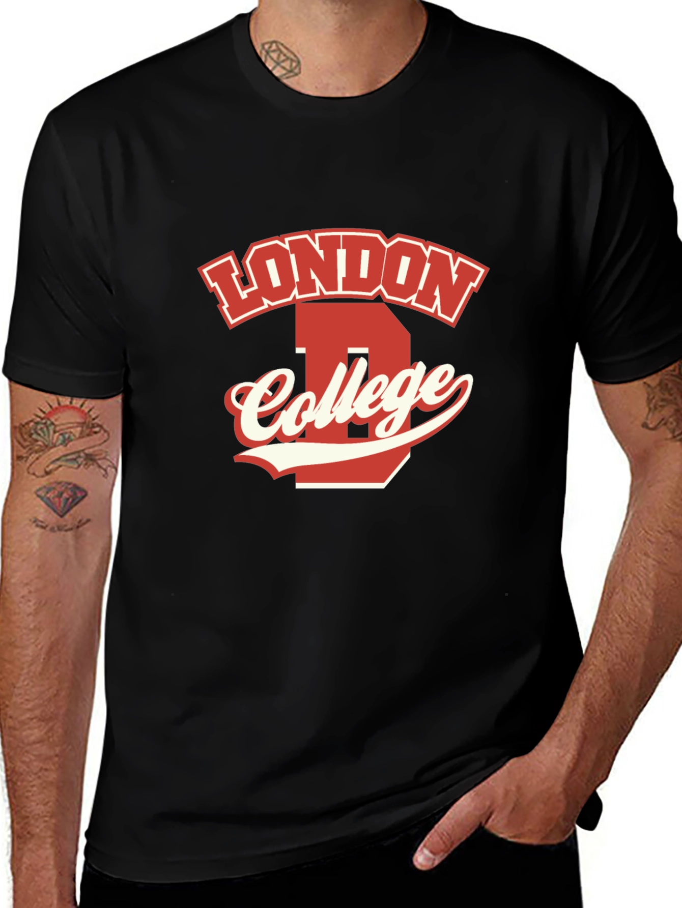 Black London College Graphic T-Shirt main image