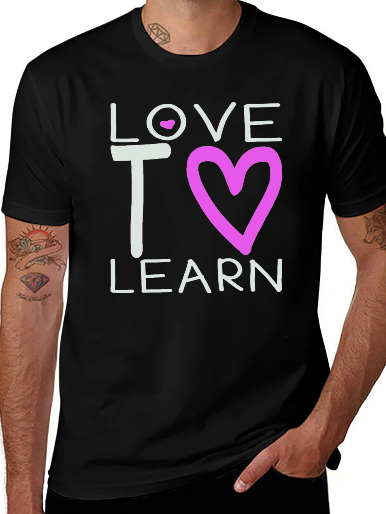 Variant 22 of Love to Learn Graphic Tee - Black Cotton T-Shirt