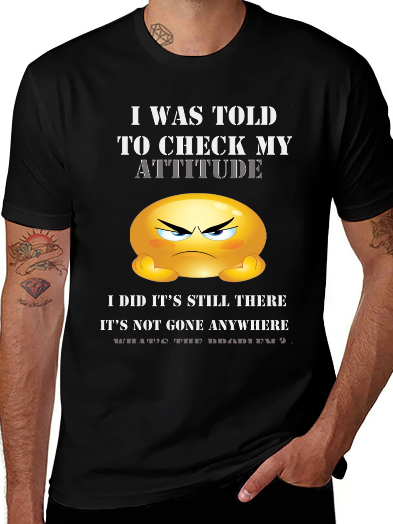Variant 17 of Funny Attitude Check Graphic T-Shirt
