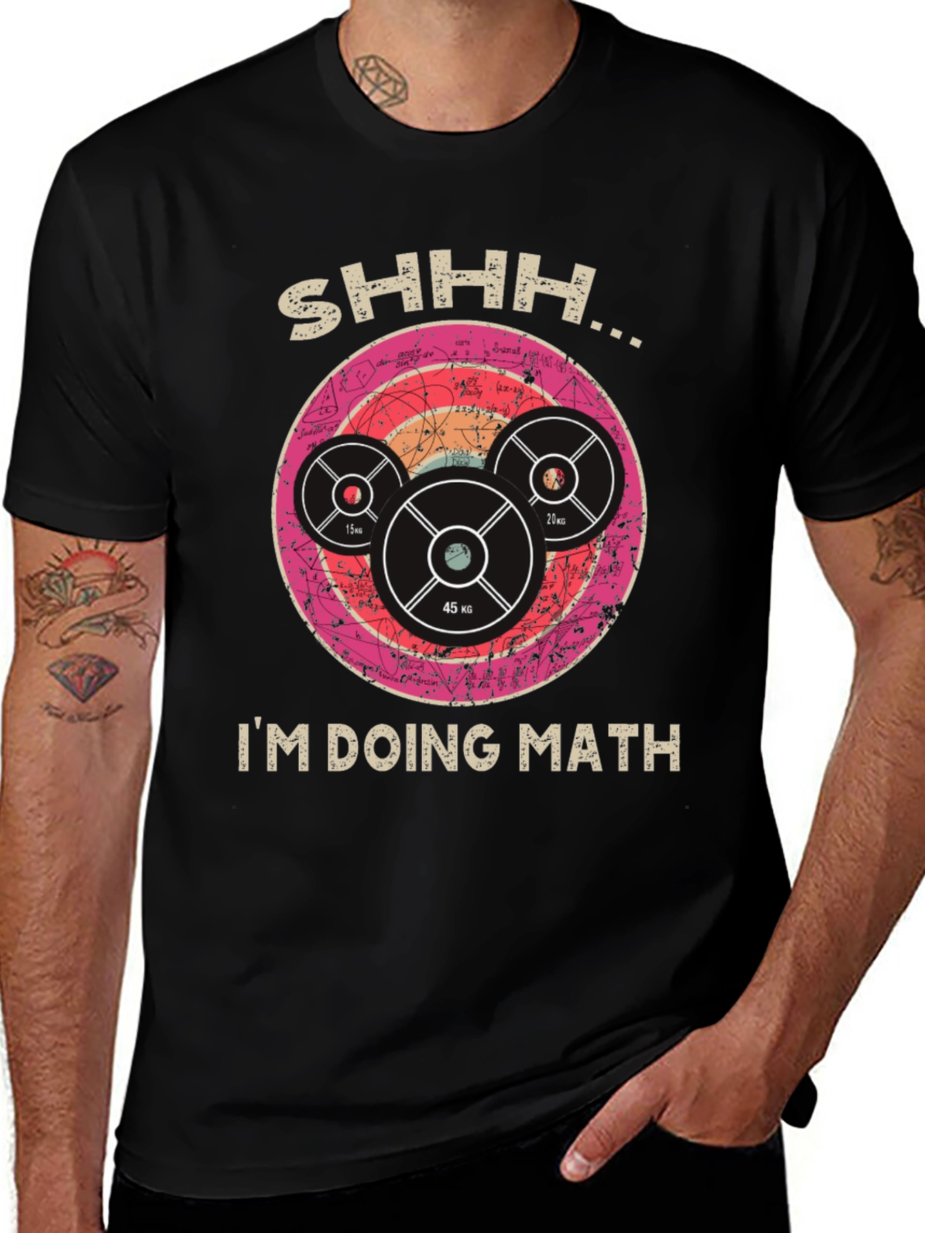 Variant 13 of Shhh I'm Doing Math Gym Weightlifting T-Shirt