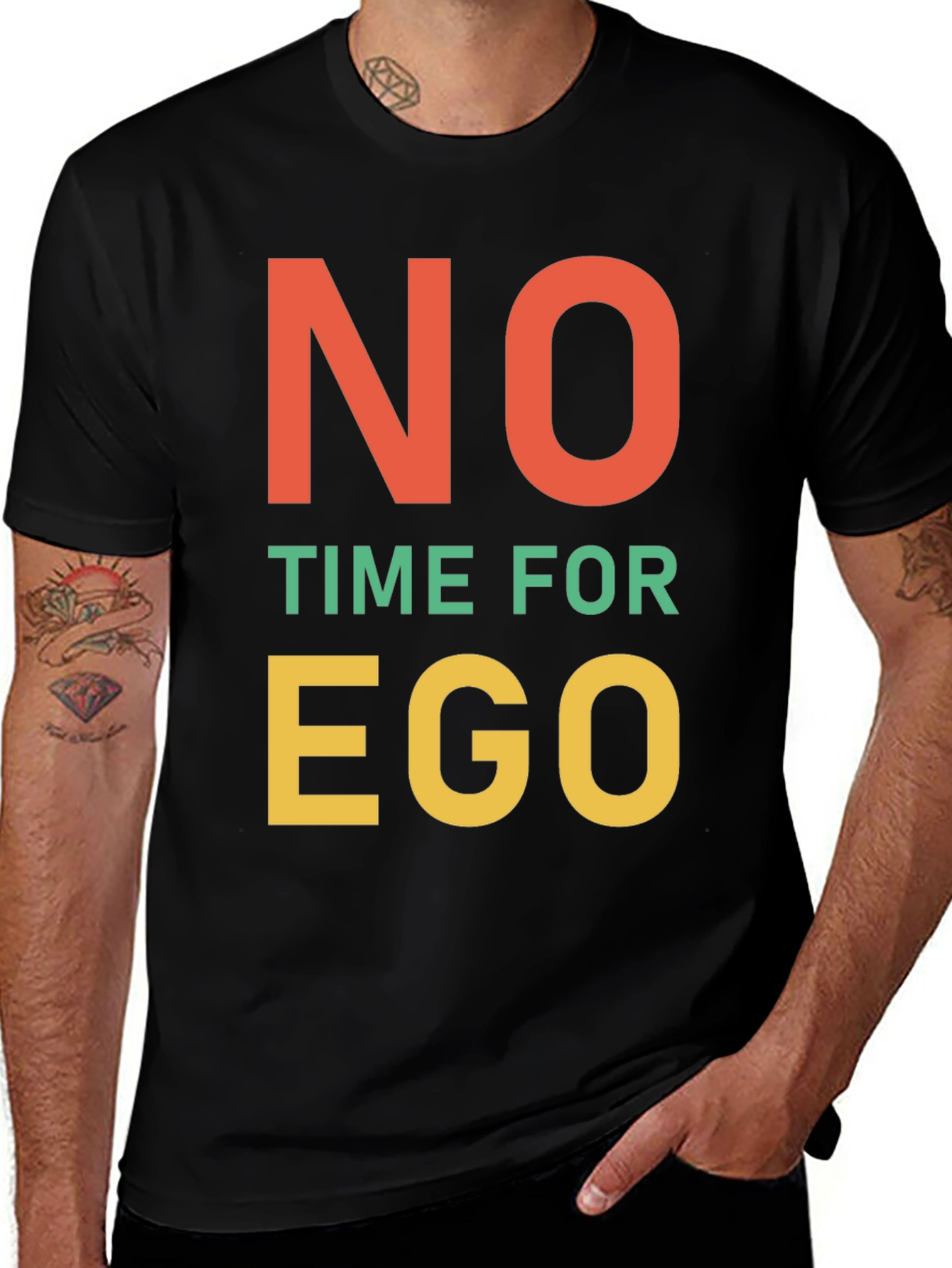 Variant 5 of No Time For Ego Black Graphic Tee