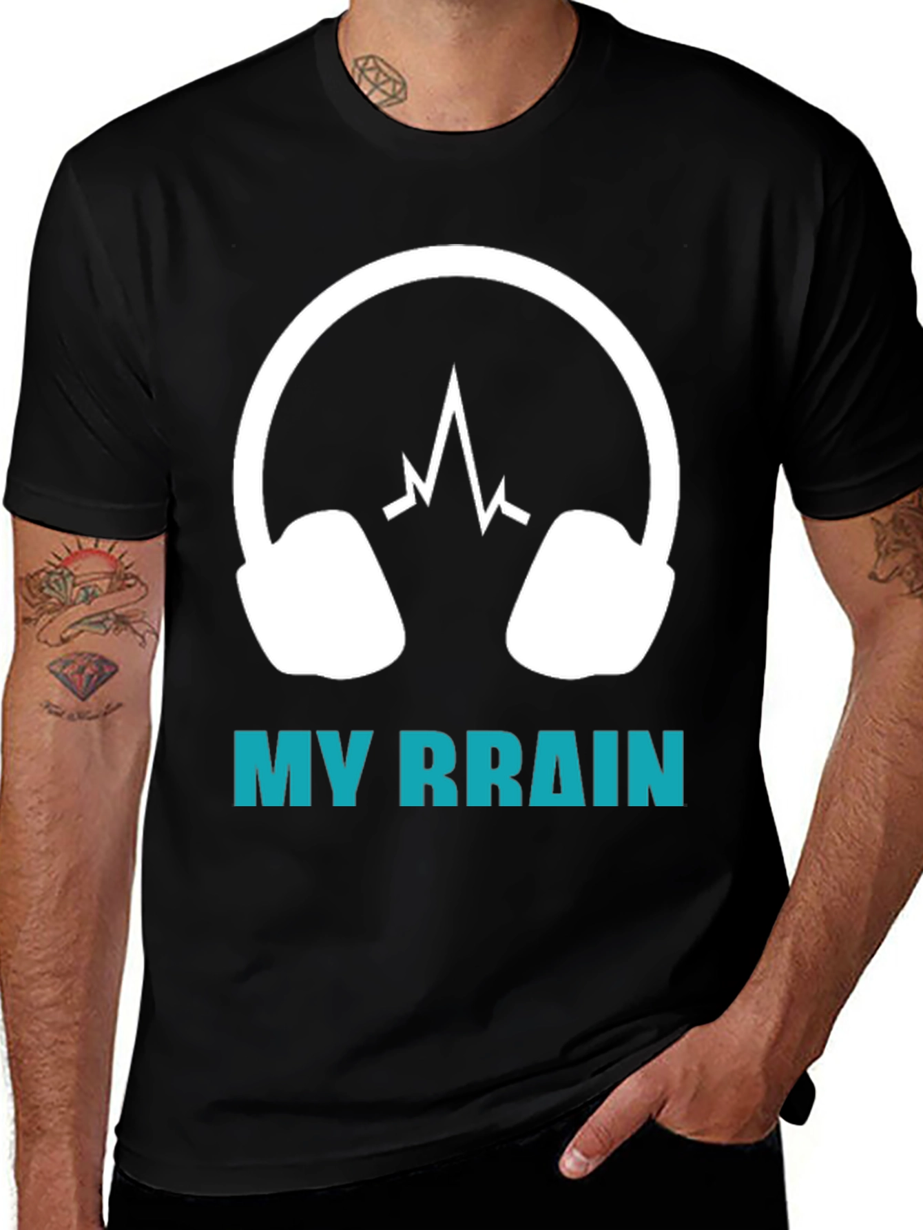 Variant 13 of My Brain Headphones T-Shirt - Music Lover Tee