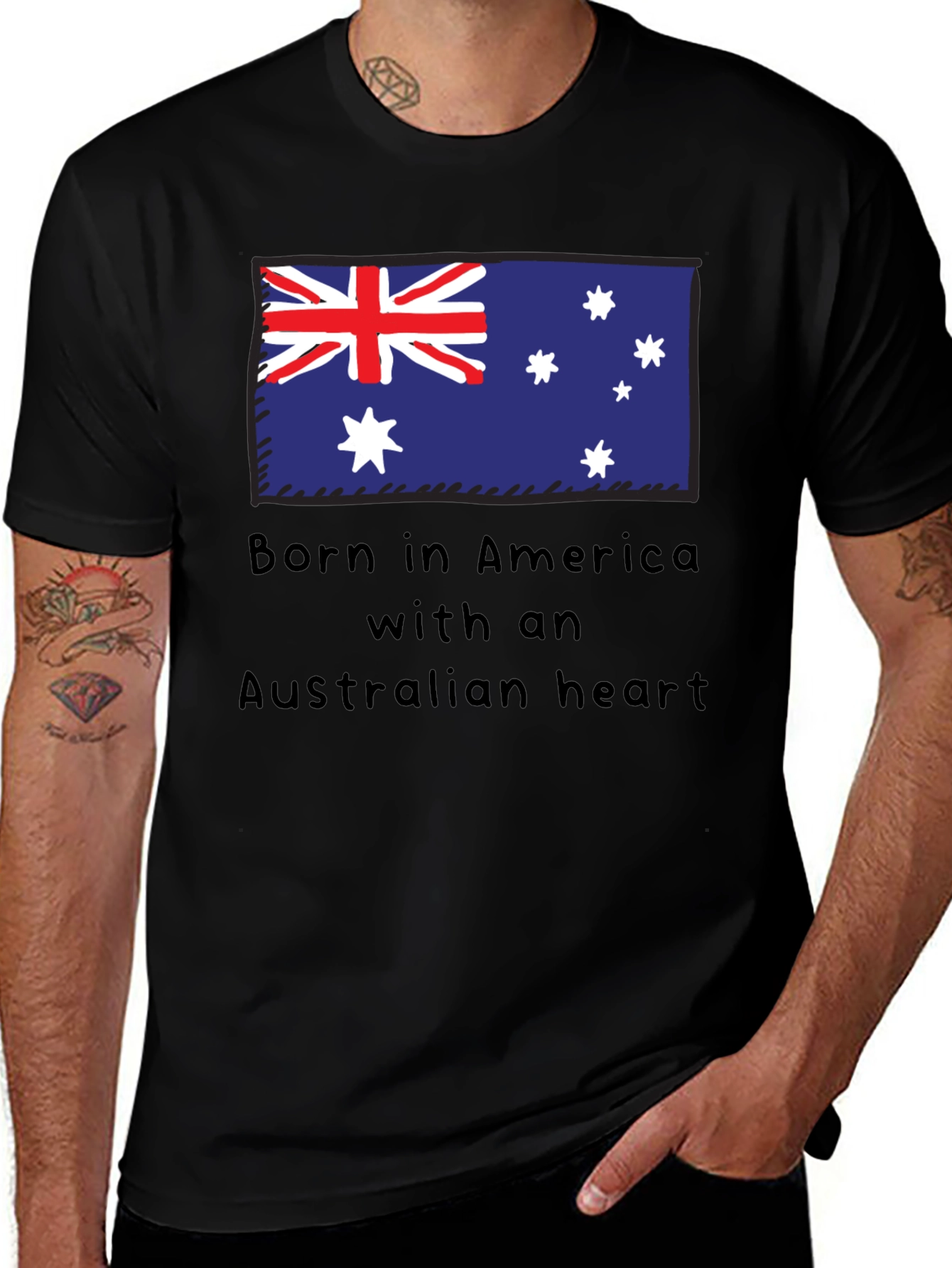 Variant 11 of Born in America with an Australian Heart T-Shirt
