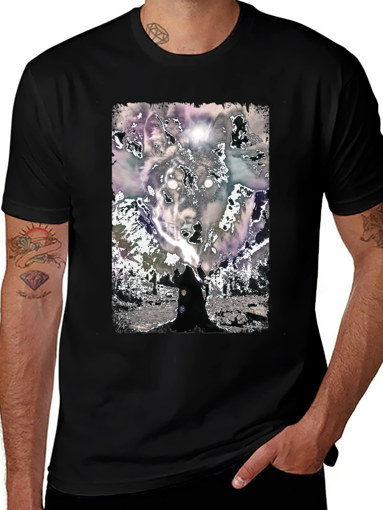 Variant 12 of Wolf Spirit Graphic Tee - Black