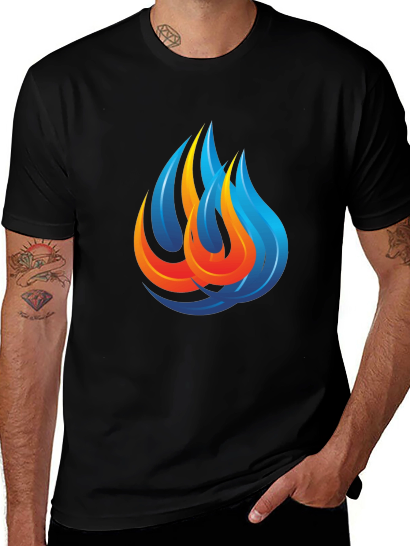 Variant 15 of Flame Graphic Black T-Shirt