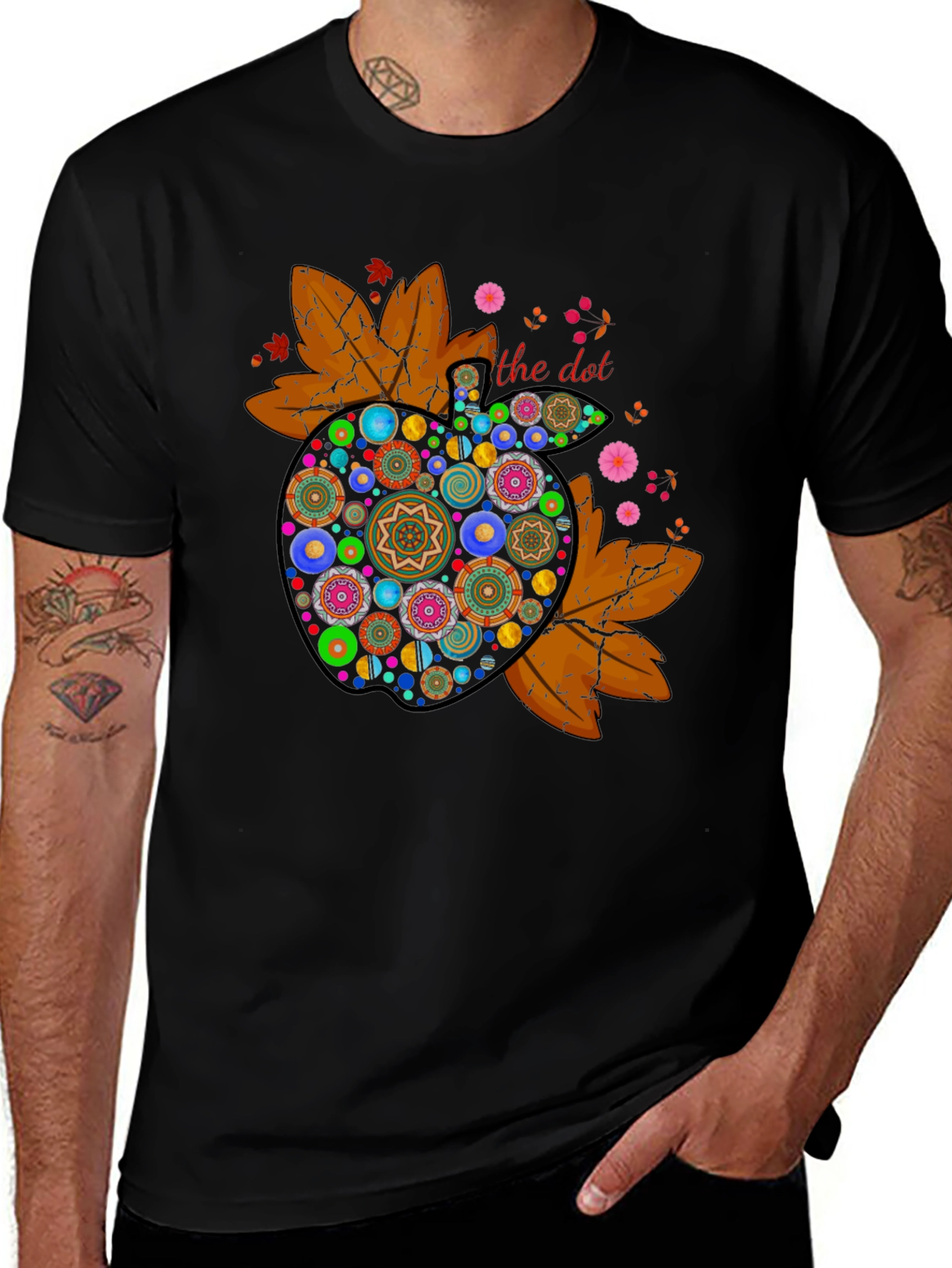 Variant 30 of The Dot Apple Black Graphic T-Shirt