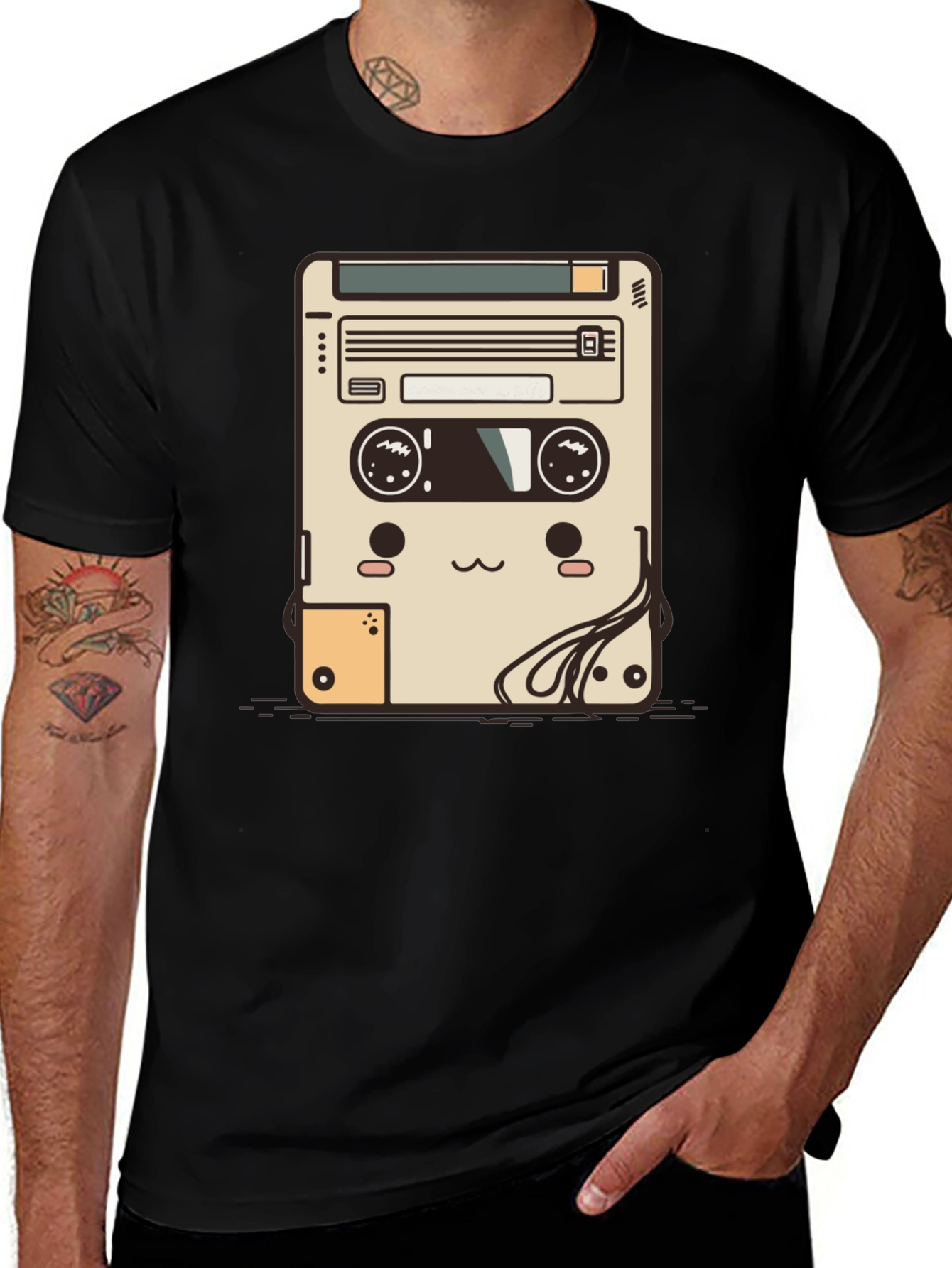 Variant 25 of Cute Kawaii Cassette Tape Graphic Tee
