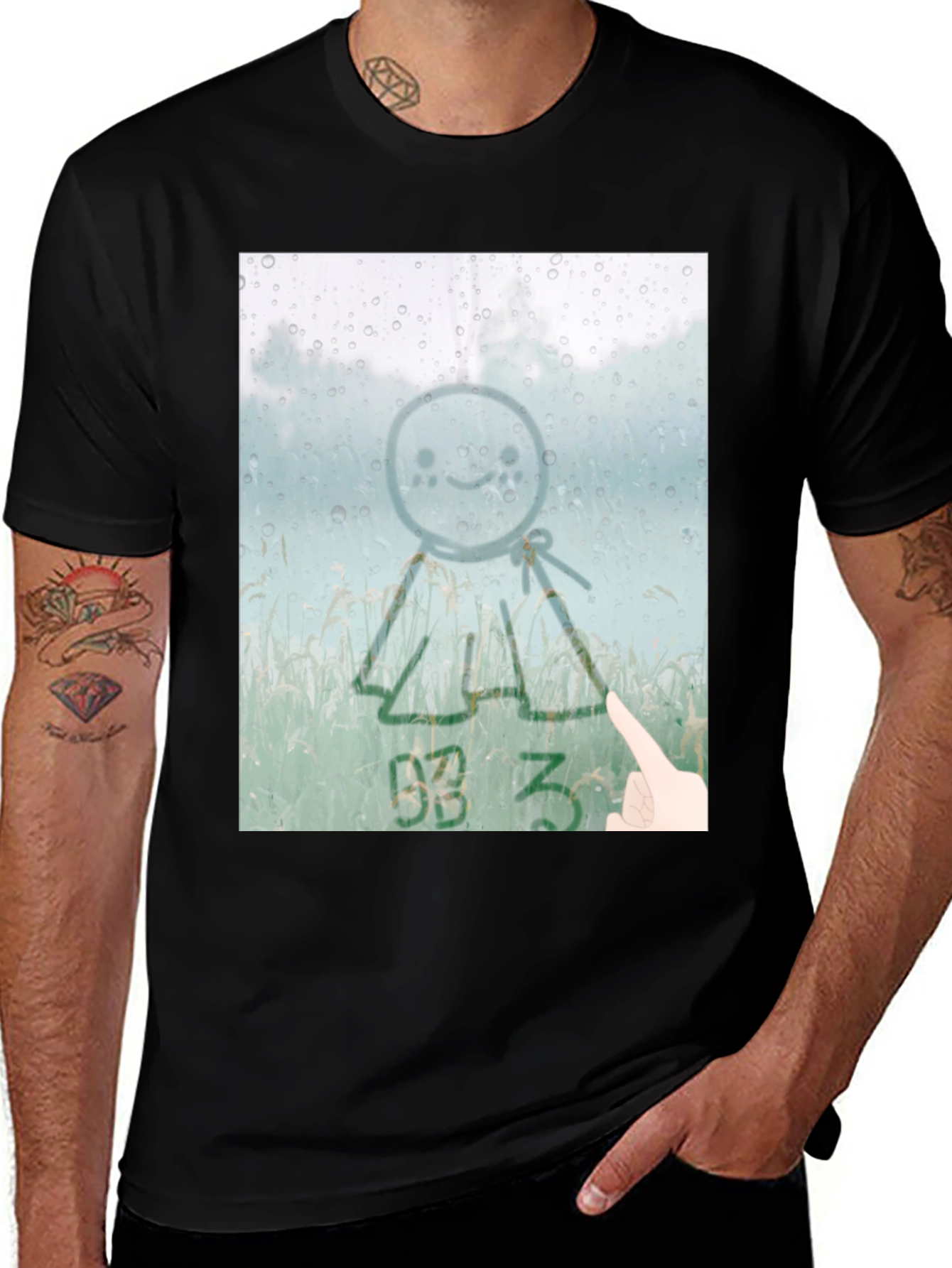Variant 20 of Sunshine Doll Graphic Tee - Black Cotton T-Shirt