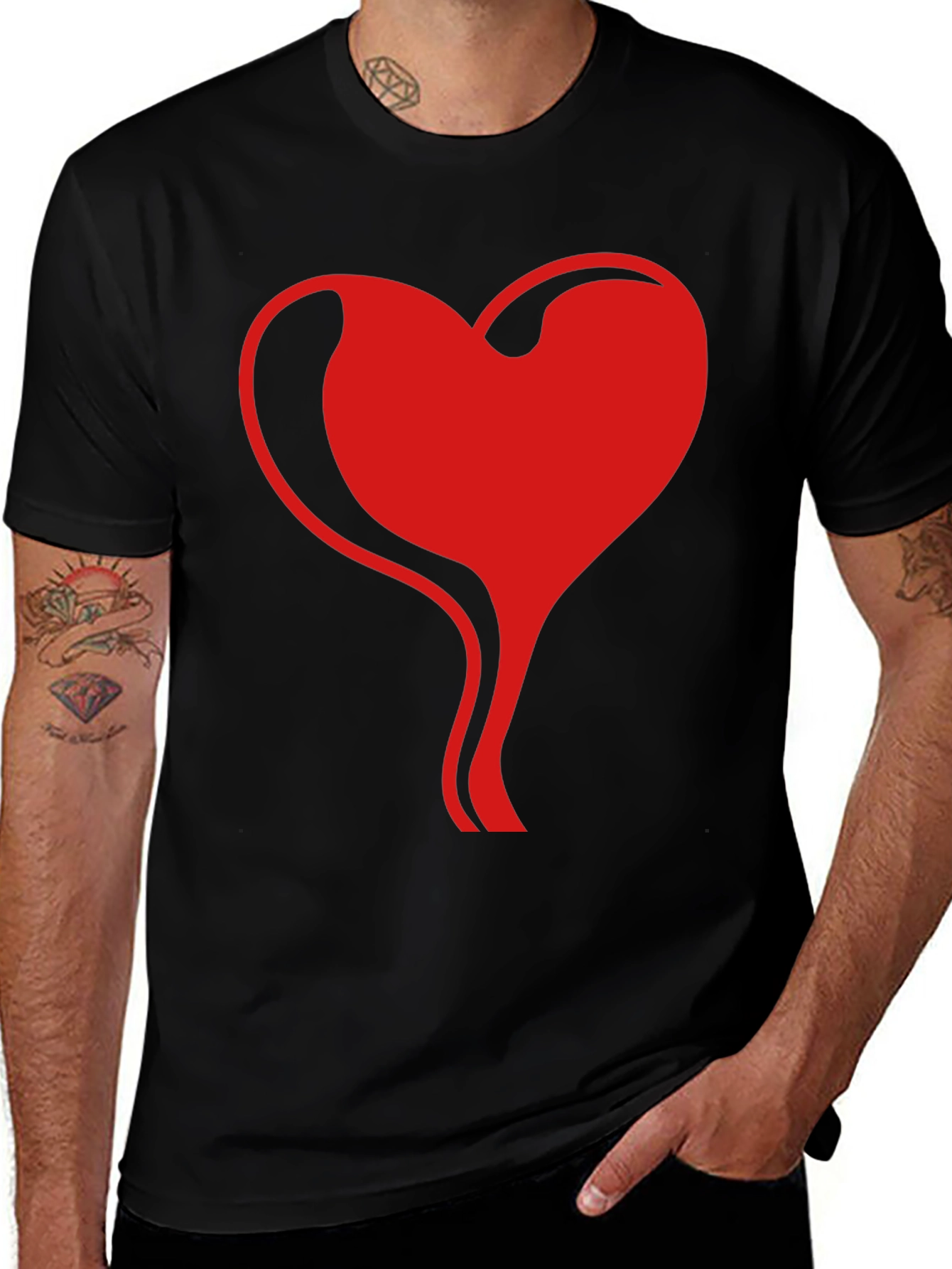 Variant 17 of Heart Flow Graphic Tee - Stylish Black T-Shirt