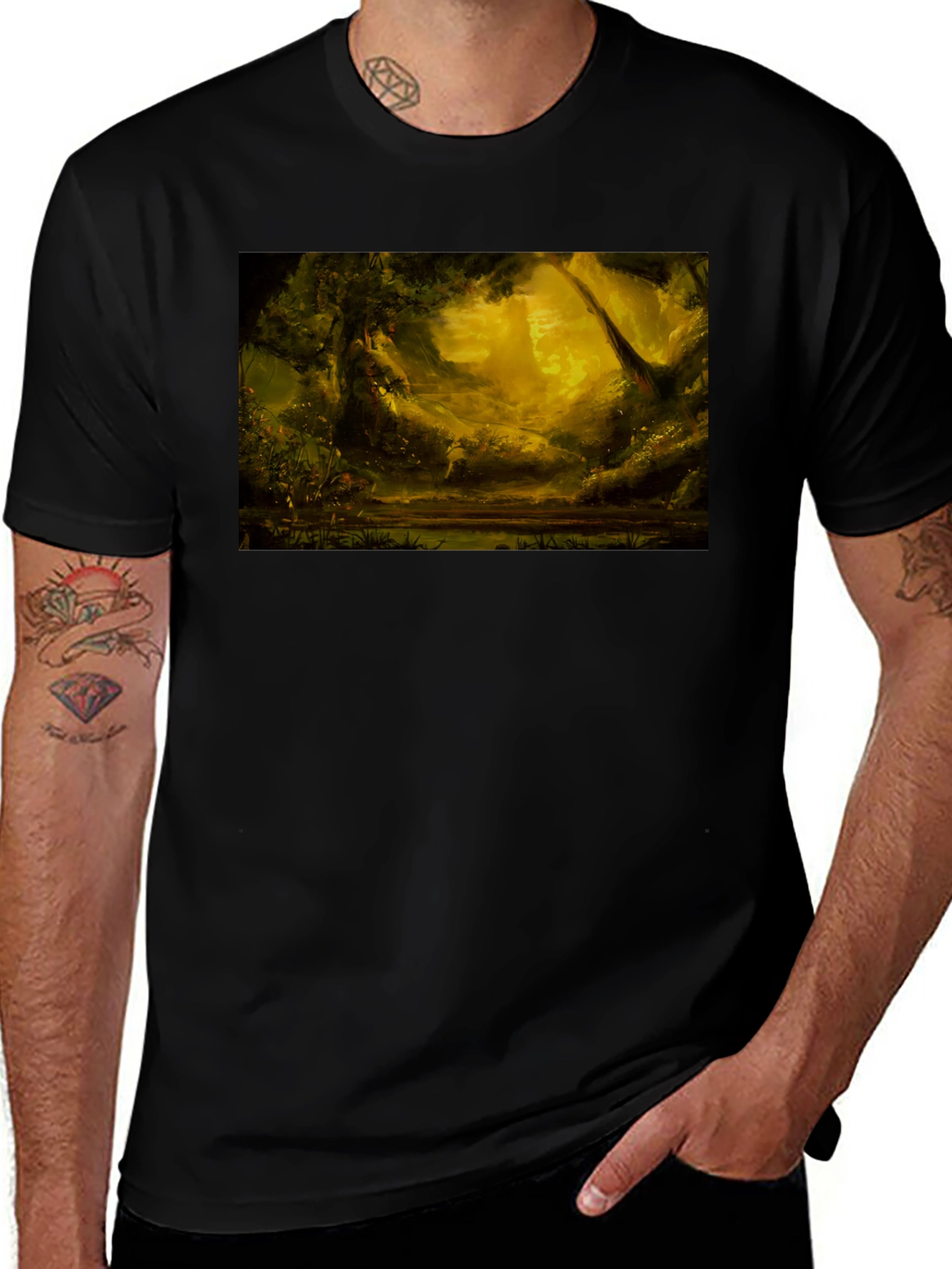 Variant 19 of Enchanted Forest Graphic Tee - Black