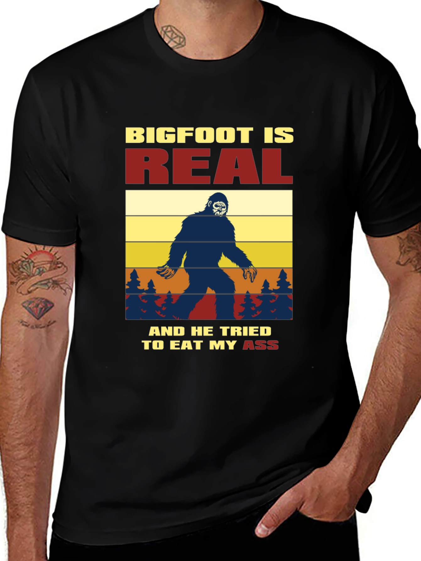 Bigfoot is Real Funny Graphic Tee