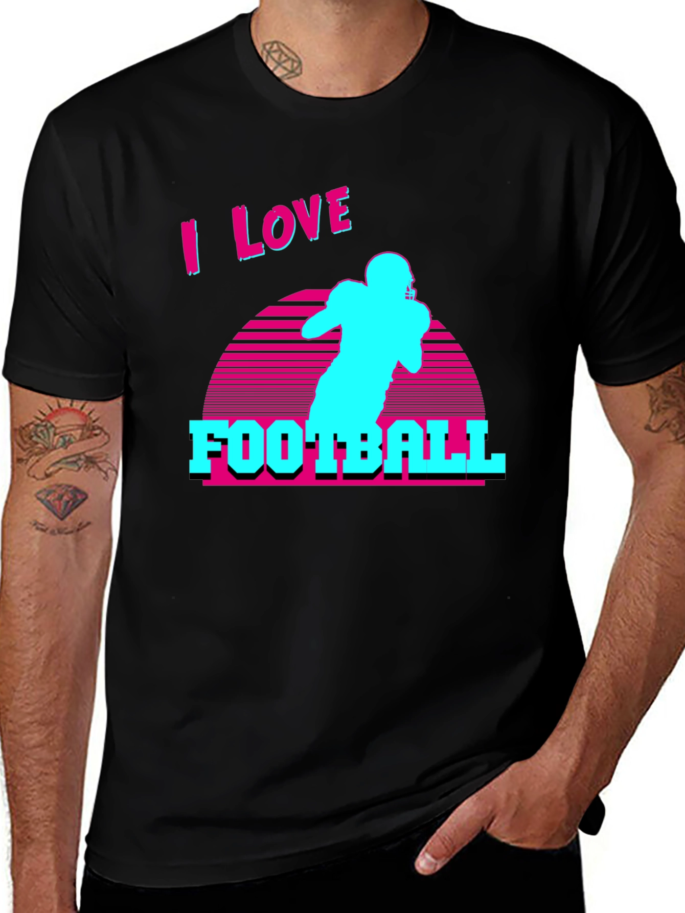 Variant 2 of I Love Football Retro T-Shirt