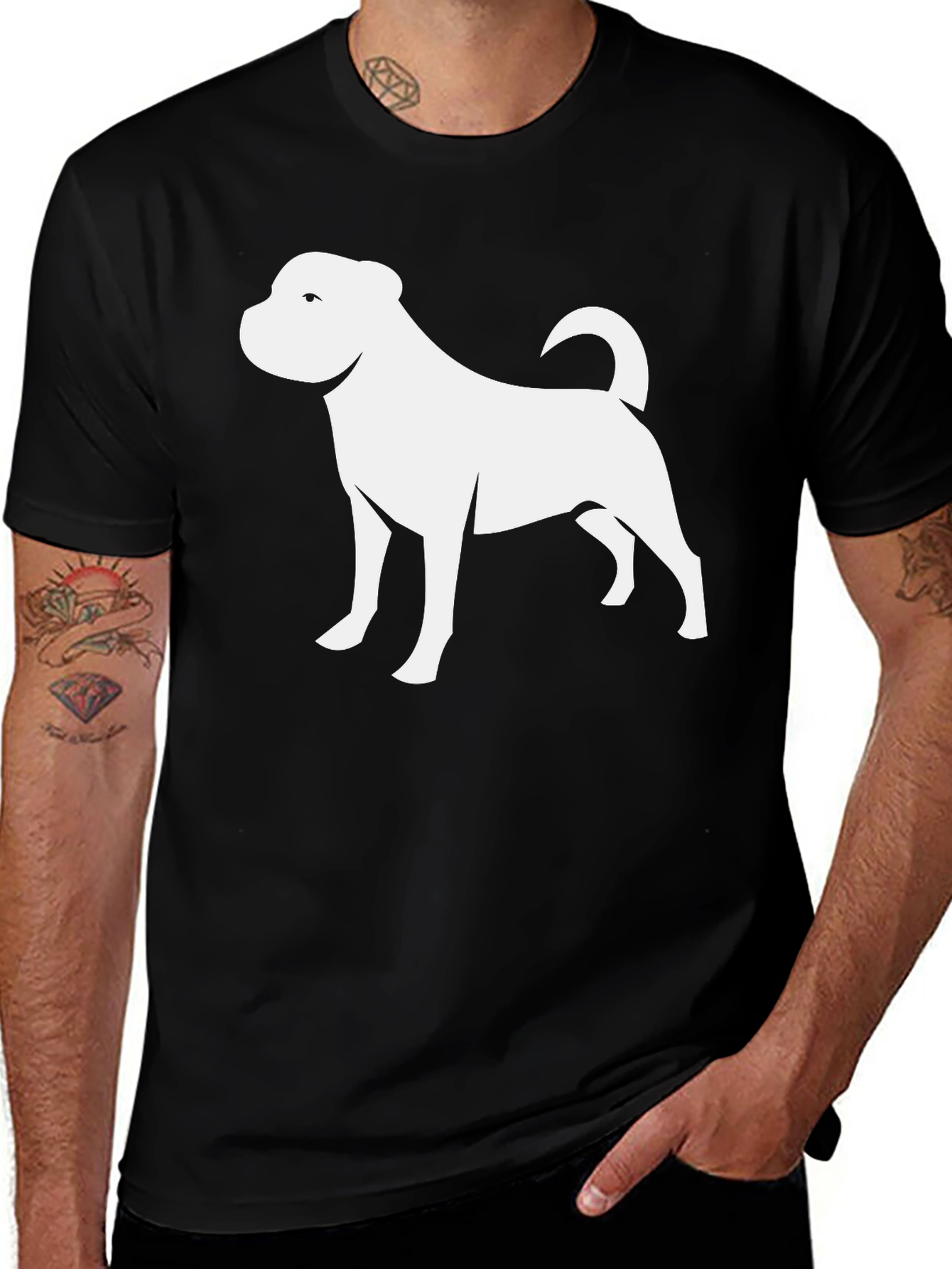 Variant 5 of Dog Graphic Tee - Stylish Black T-Shirt