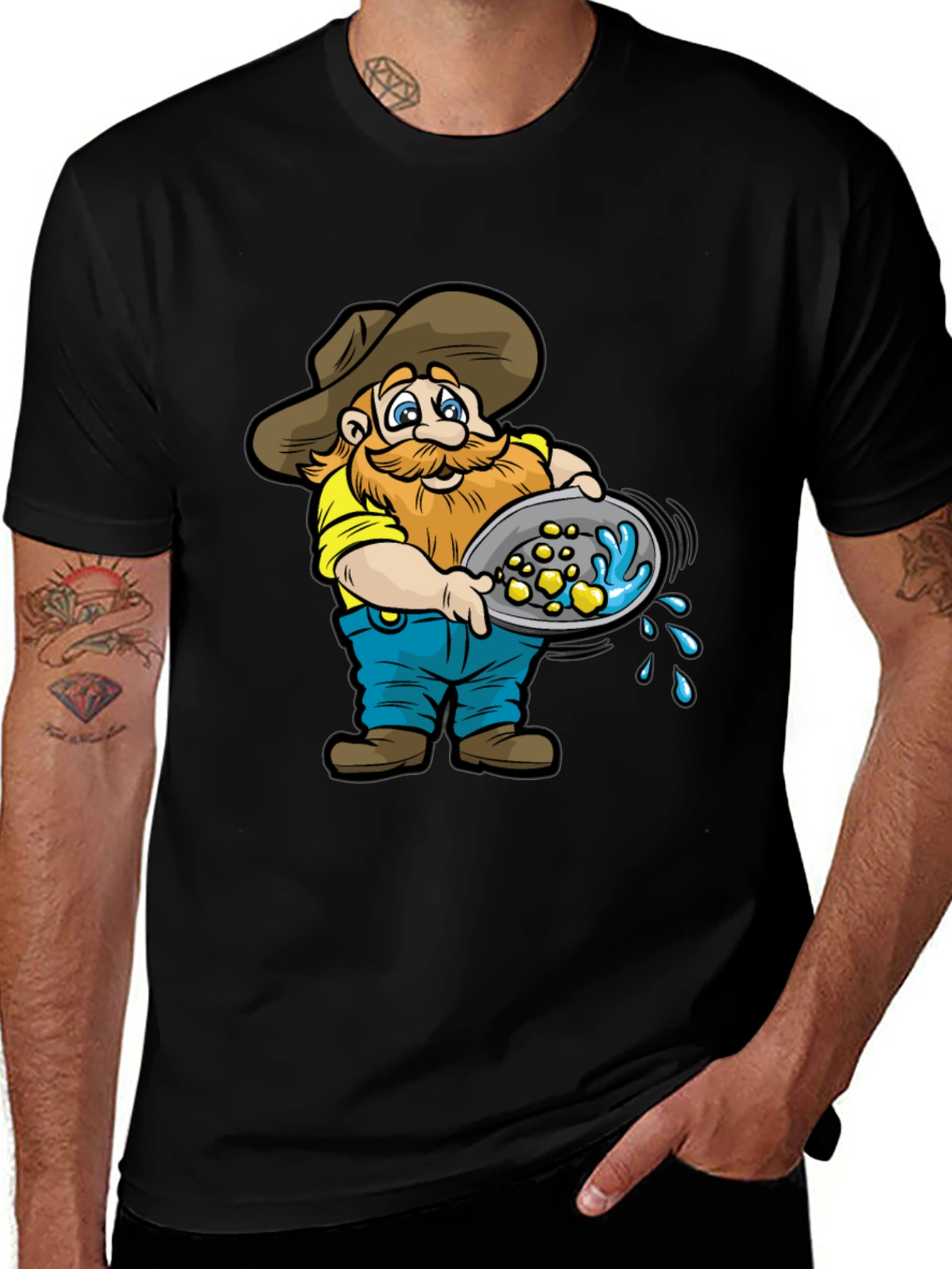 Variant 4 of Gold Panning Prospector Graphic Tee - Black