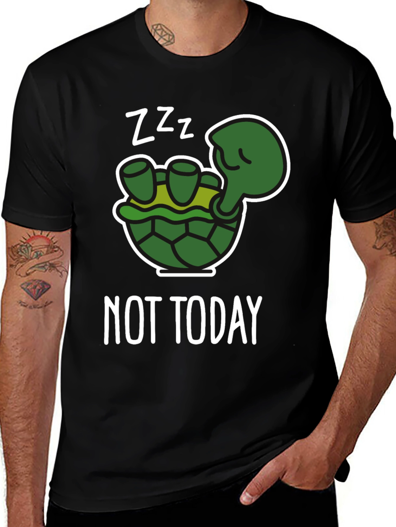 Variant 2 of Funny Turtle "Not Today" Graphic T-Shirt