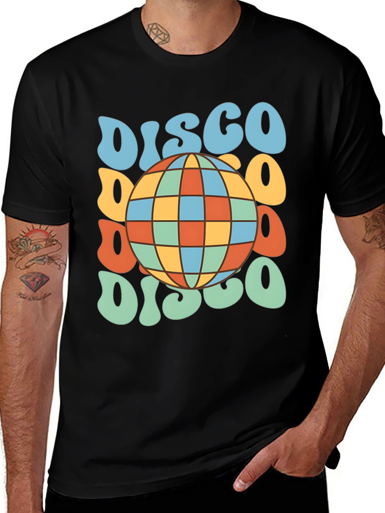 Variant 14 of Retro Disco Ball Graphic Tee - Groovy Style