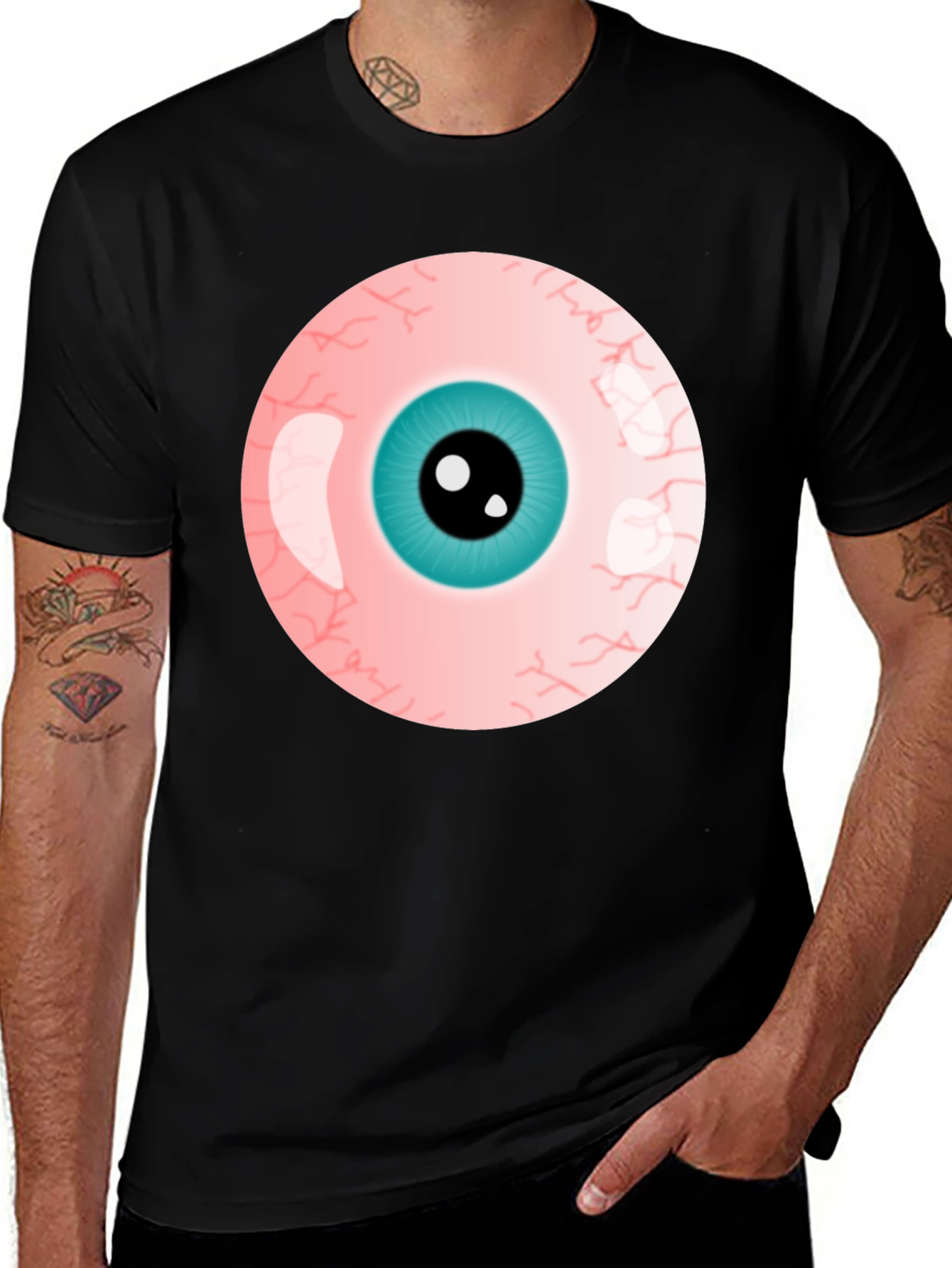 Variant 2 of Eye-Catching Graphic Tee - Bold Eyeball Design
