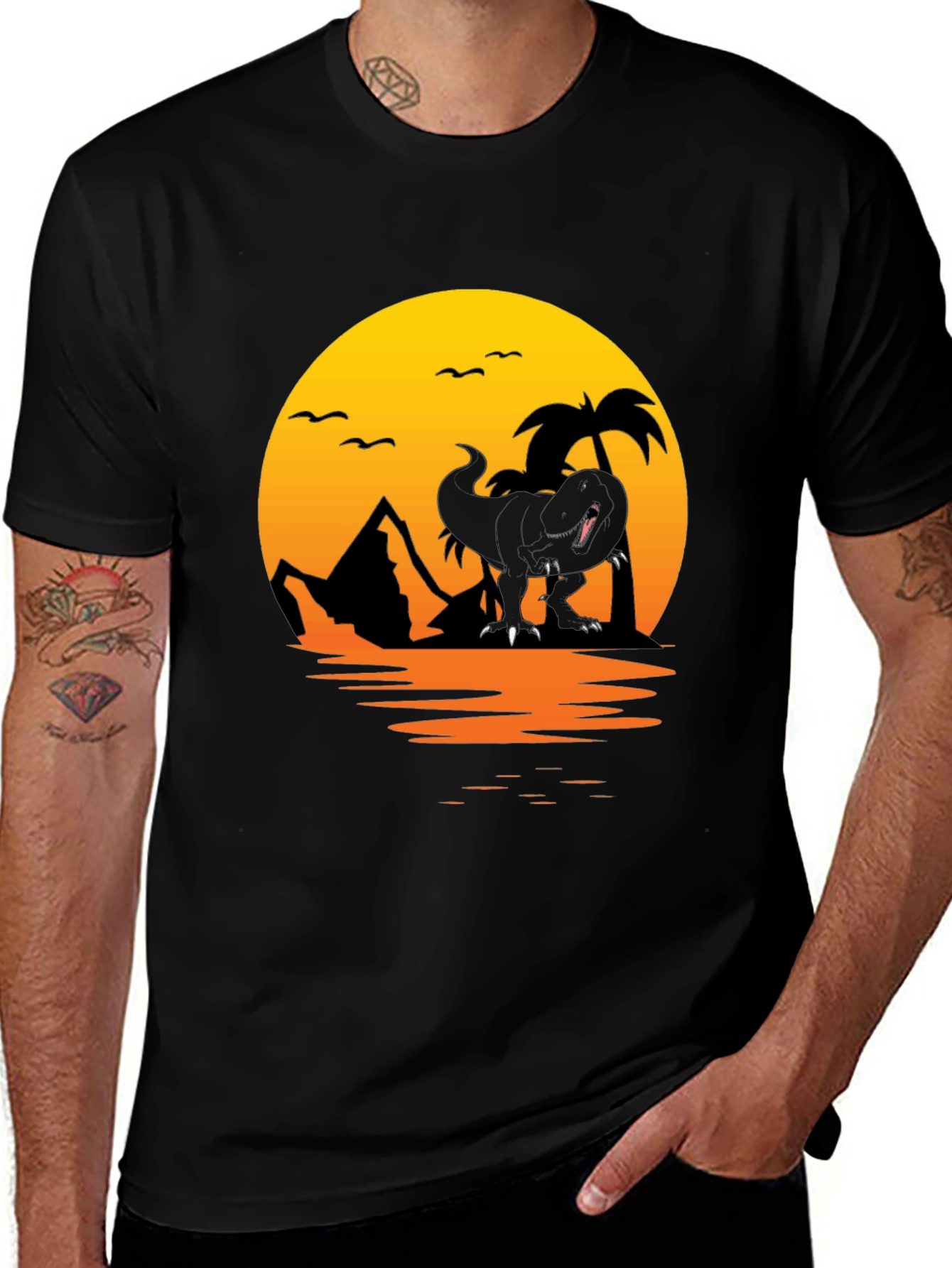 Variant 20 of Dino Sunset Graphic Tee