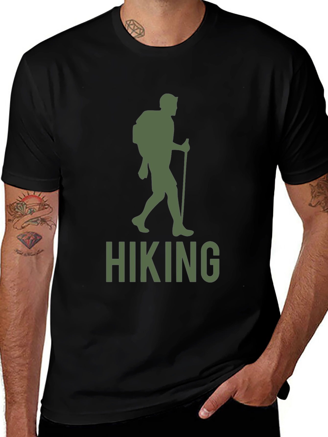 Variant 27 of Hiking Graphic Tee - Black Cotton T-Shirt