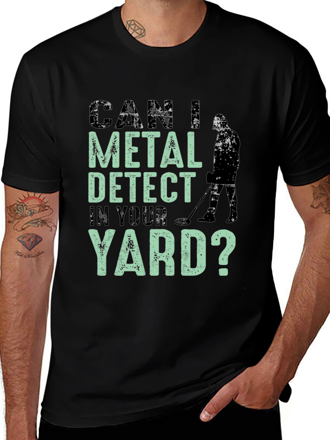 Variant 21 of Metal Detecting T-Shirt - Can I Detect In Your Yard?
