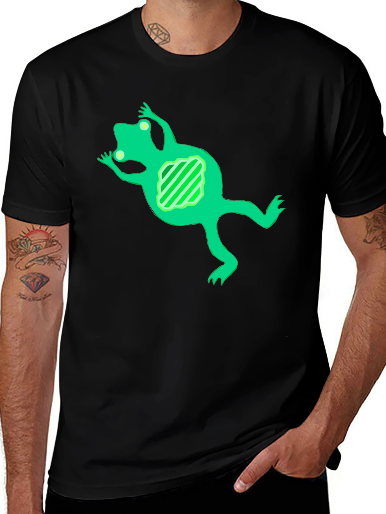 Variant 21 of Frog Graphic Black T-Shirt - Novelty Design
