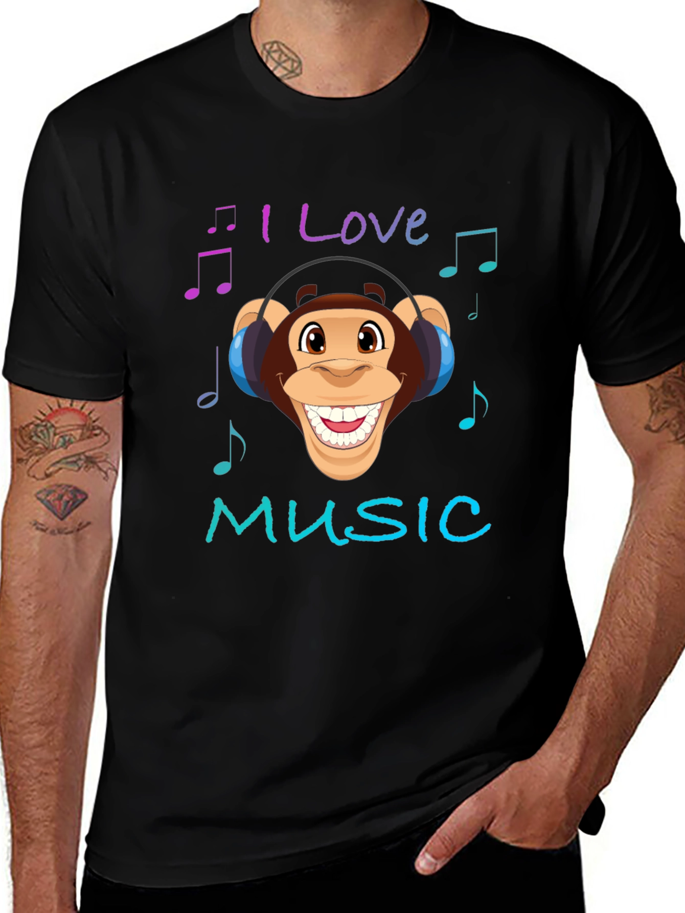 Variant 14 of I Love Music Monkey Tee