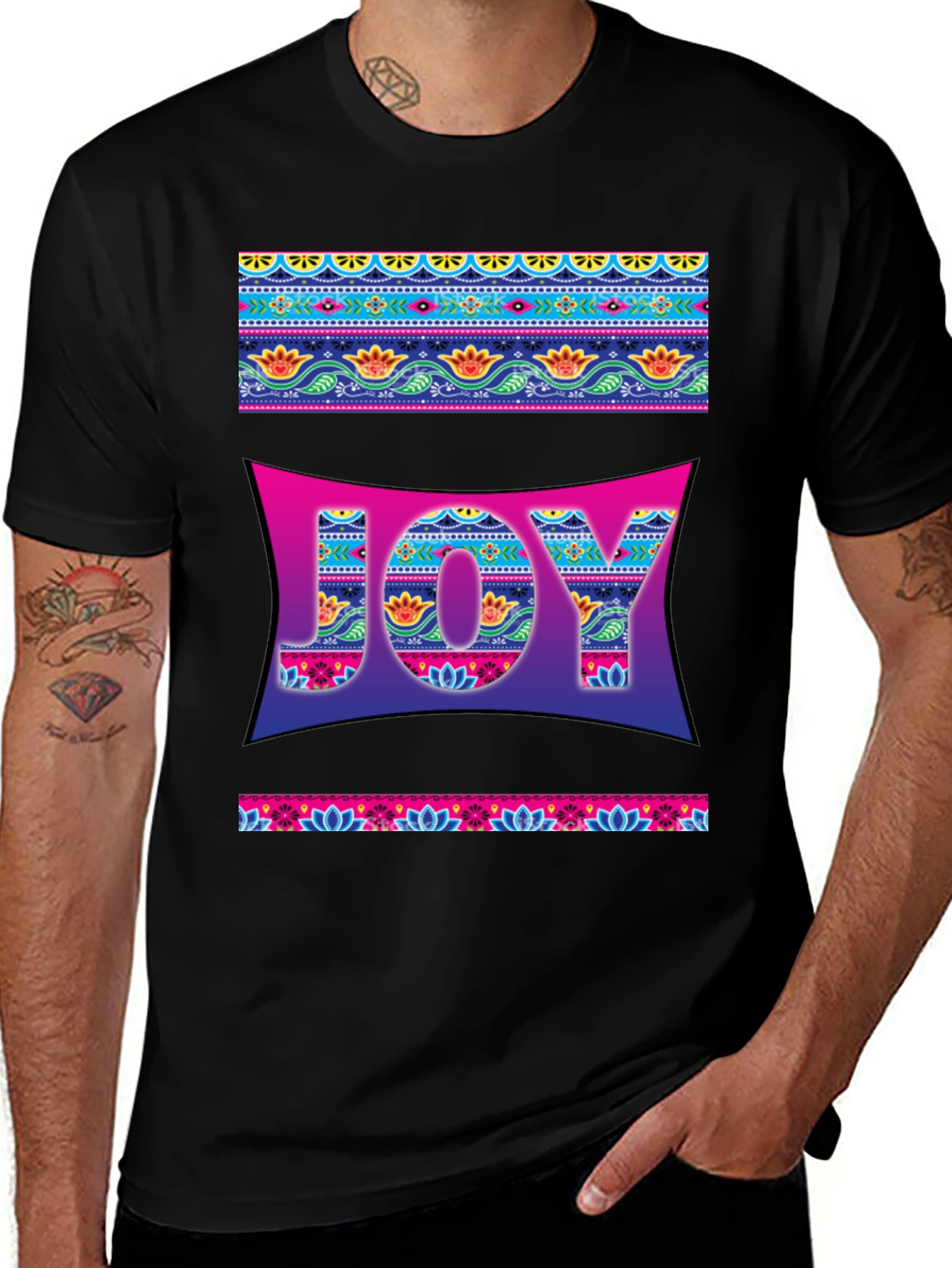 Variant 28 of Joyful Patterned Graphic T-Shirt