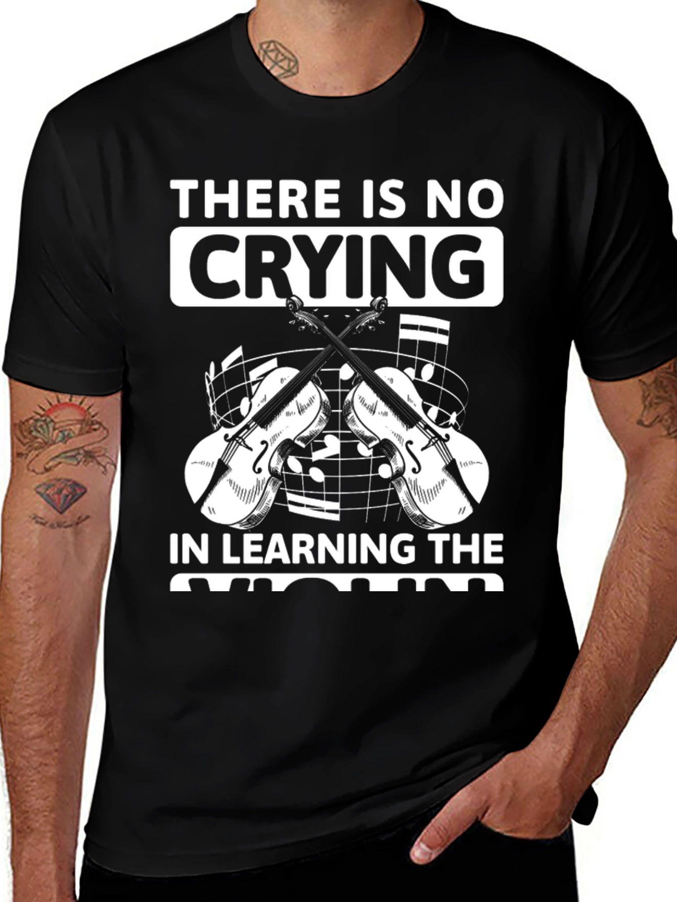 Variant 23 of There is No Crying in Learning the Violin Black T-Shirt