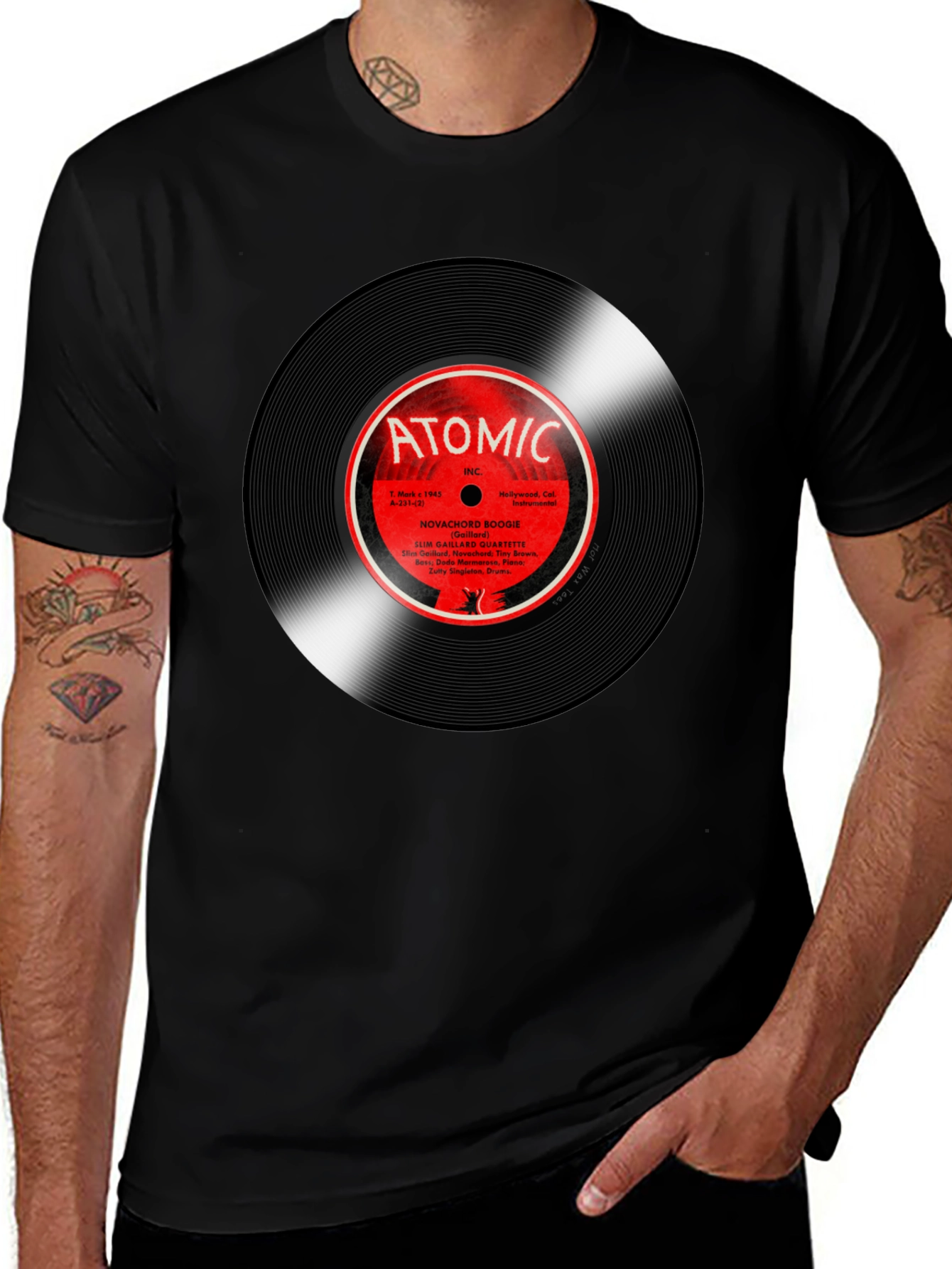 Variant 8 of Atomic Record Graphic T-Shirt - Retro Music Tee