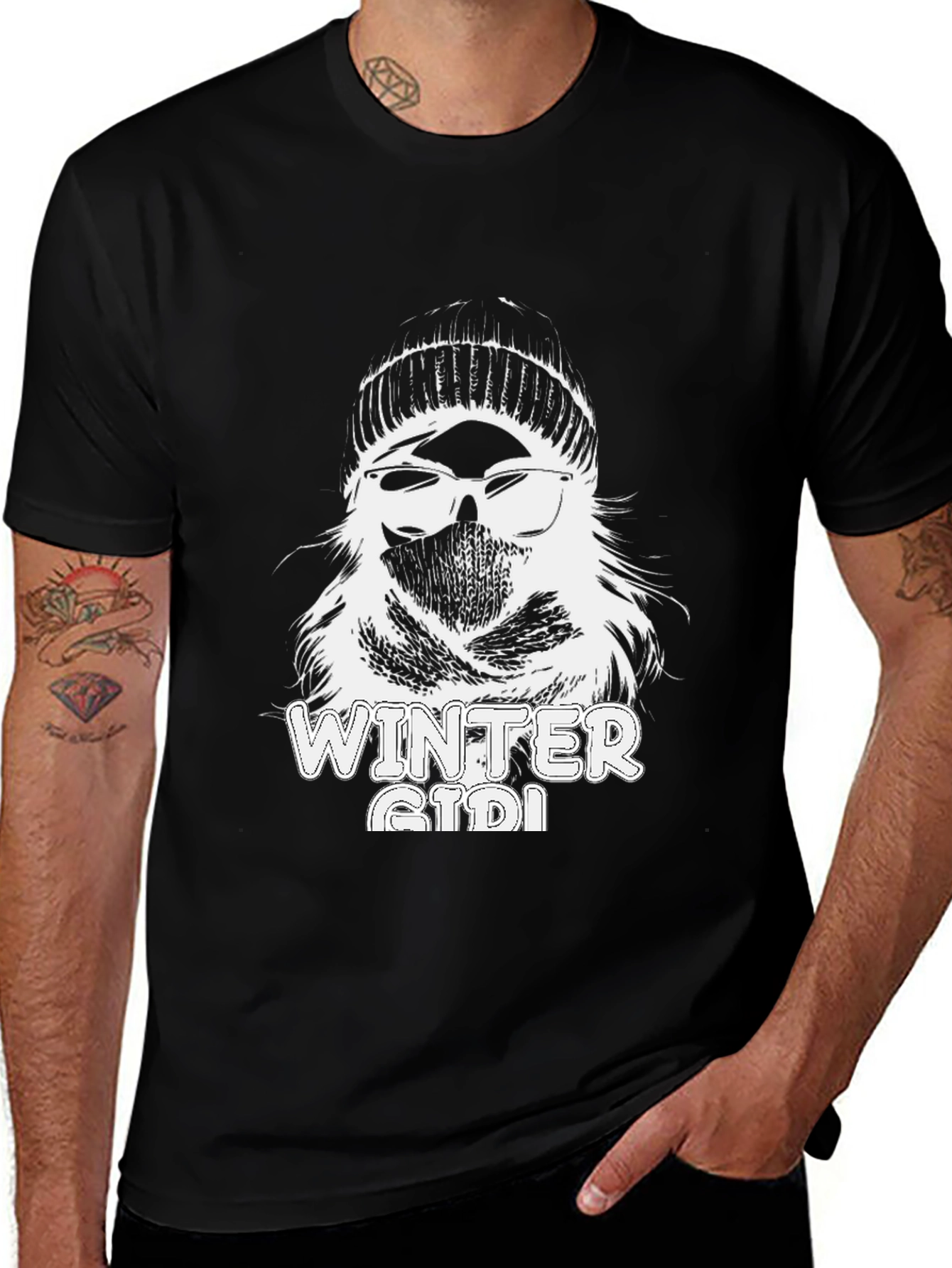 Variant 3 of Winter Girl Graphic Tee - Cool Weather Style