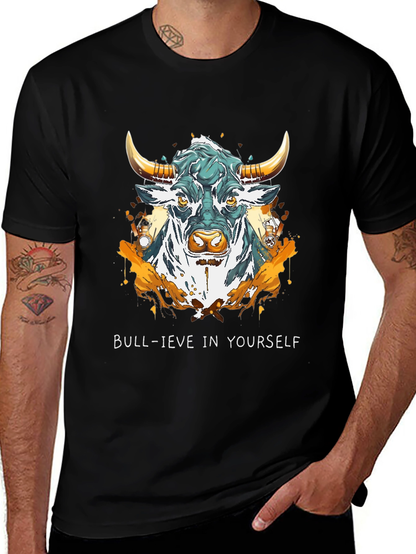 Variant 11 of Believe in Yourself Bull Graphic Tee