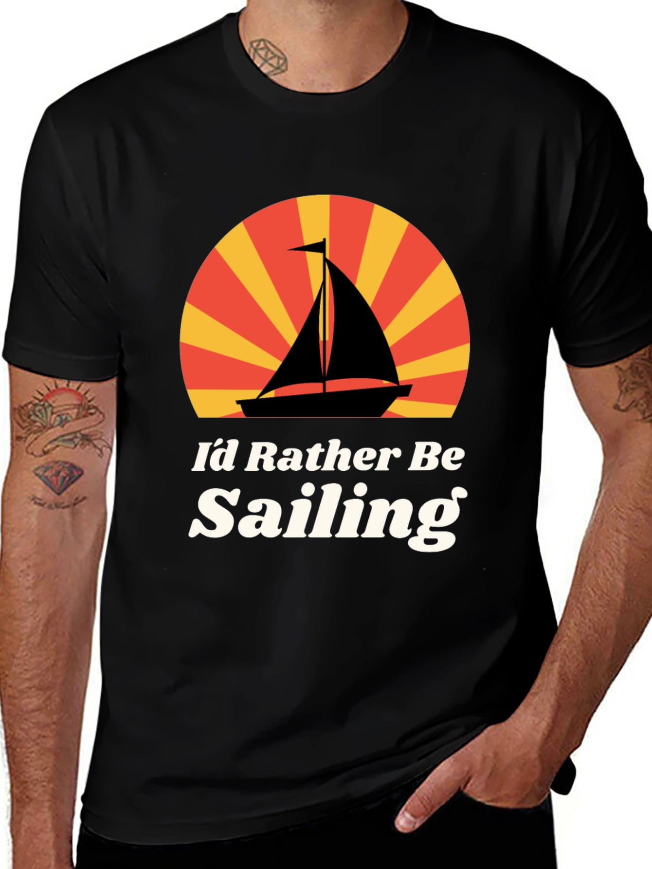 Variant 25 of I'd Rather Be Sailing Graphic T-Shirt