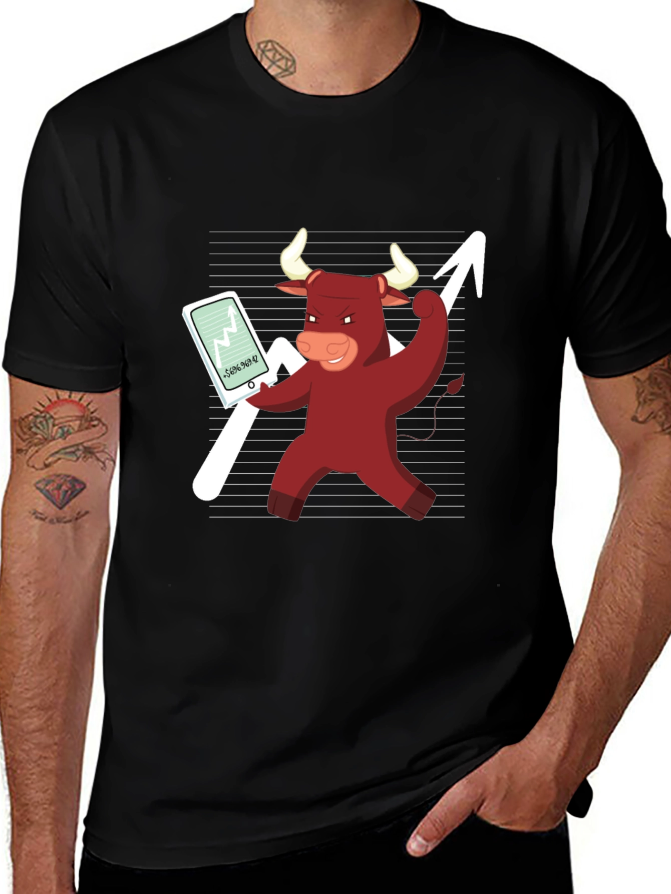 Variant 7 of Bull Market Graphic T-Shirt - Black Cotton Tee