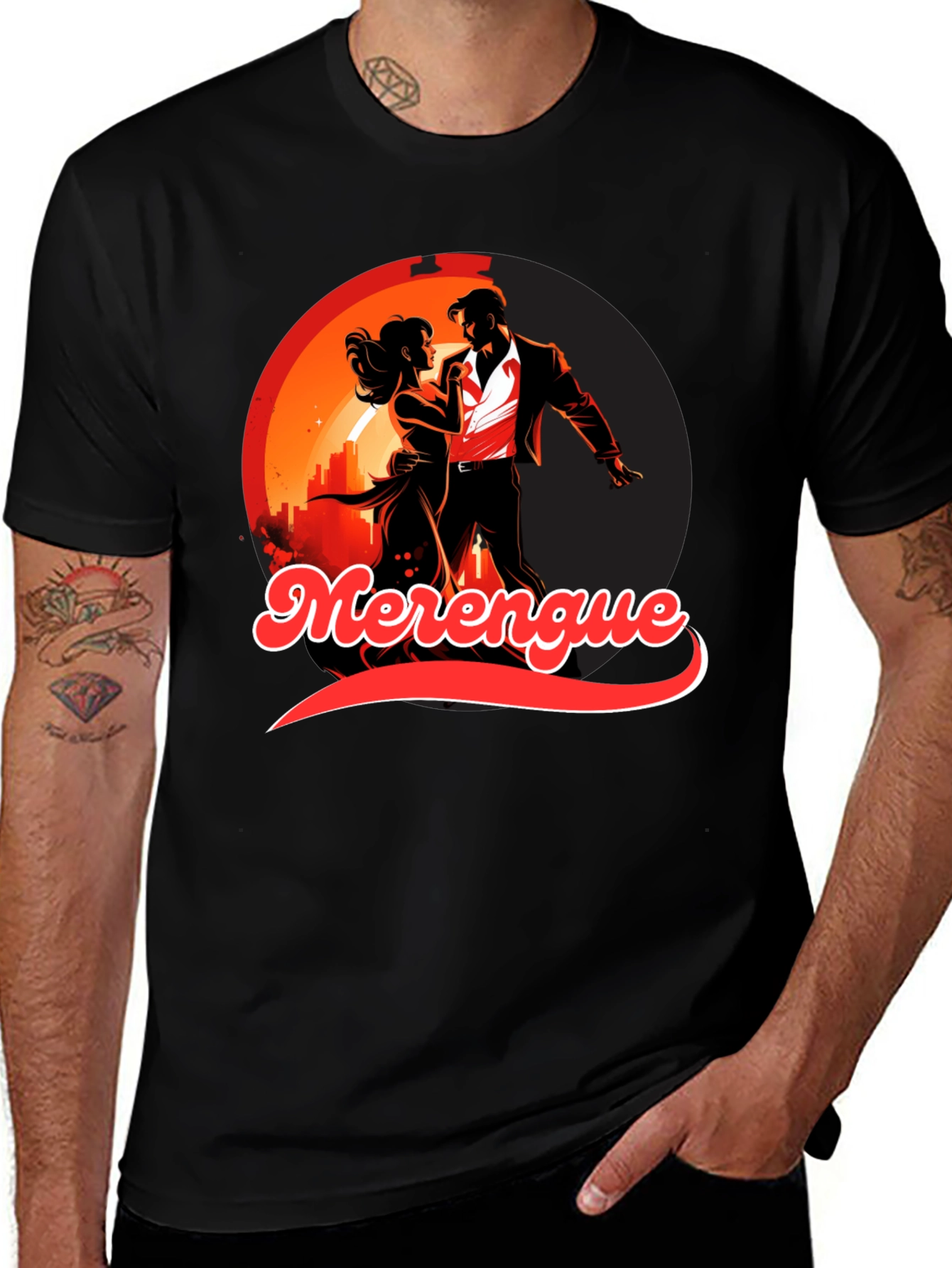 Merengue Dance Black T-Shirt
