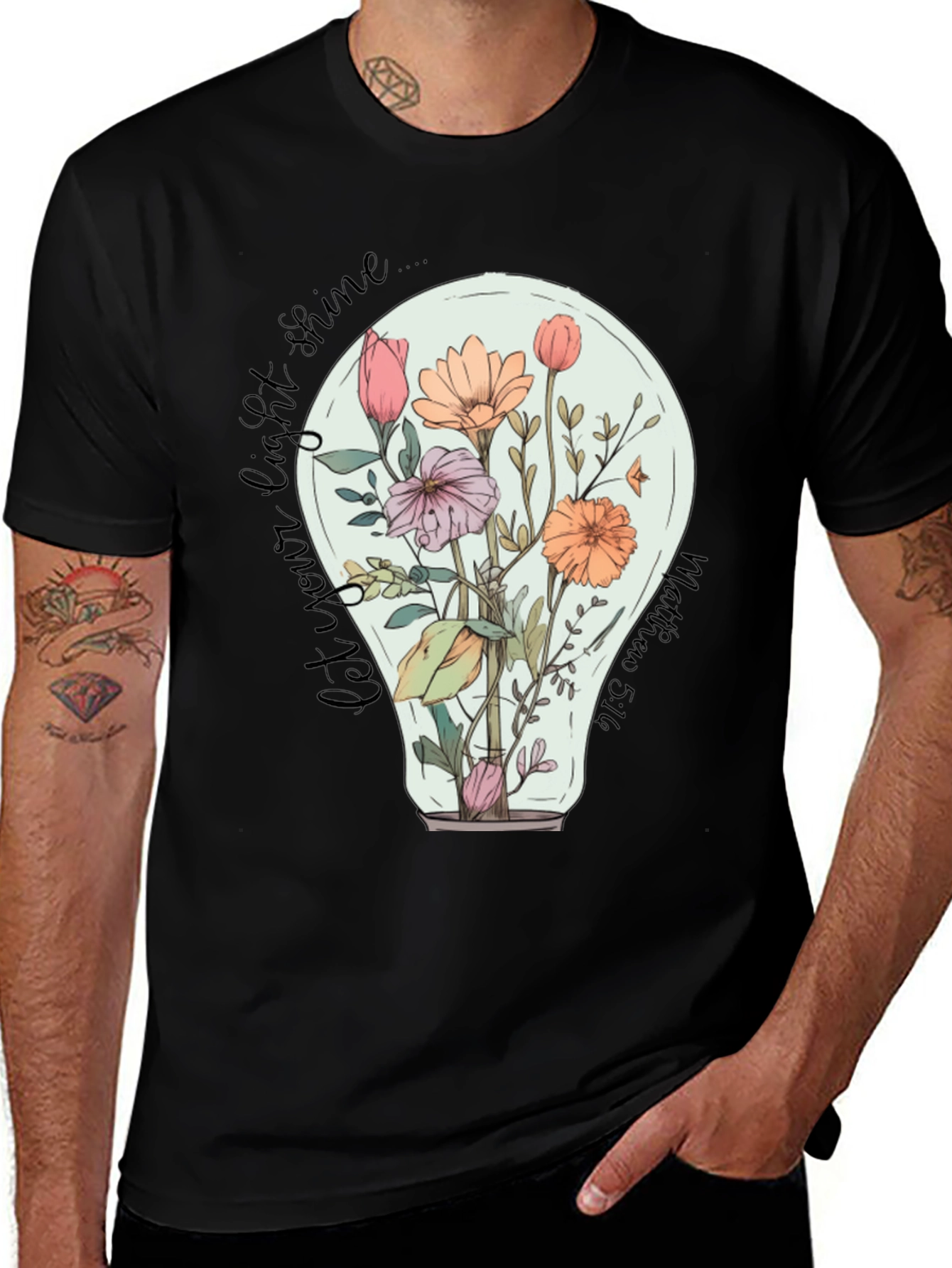 Variant 15 of Floral Lightbulb Graphic Tee