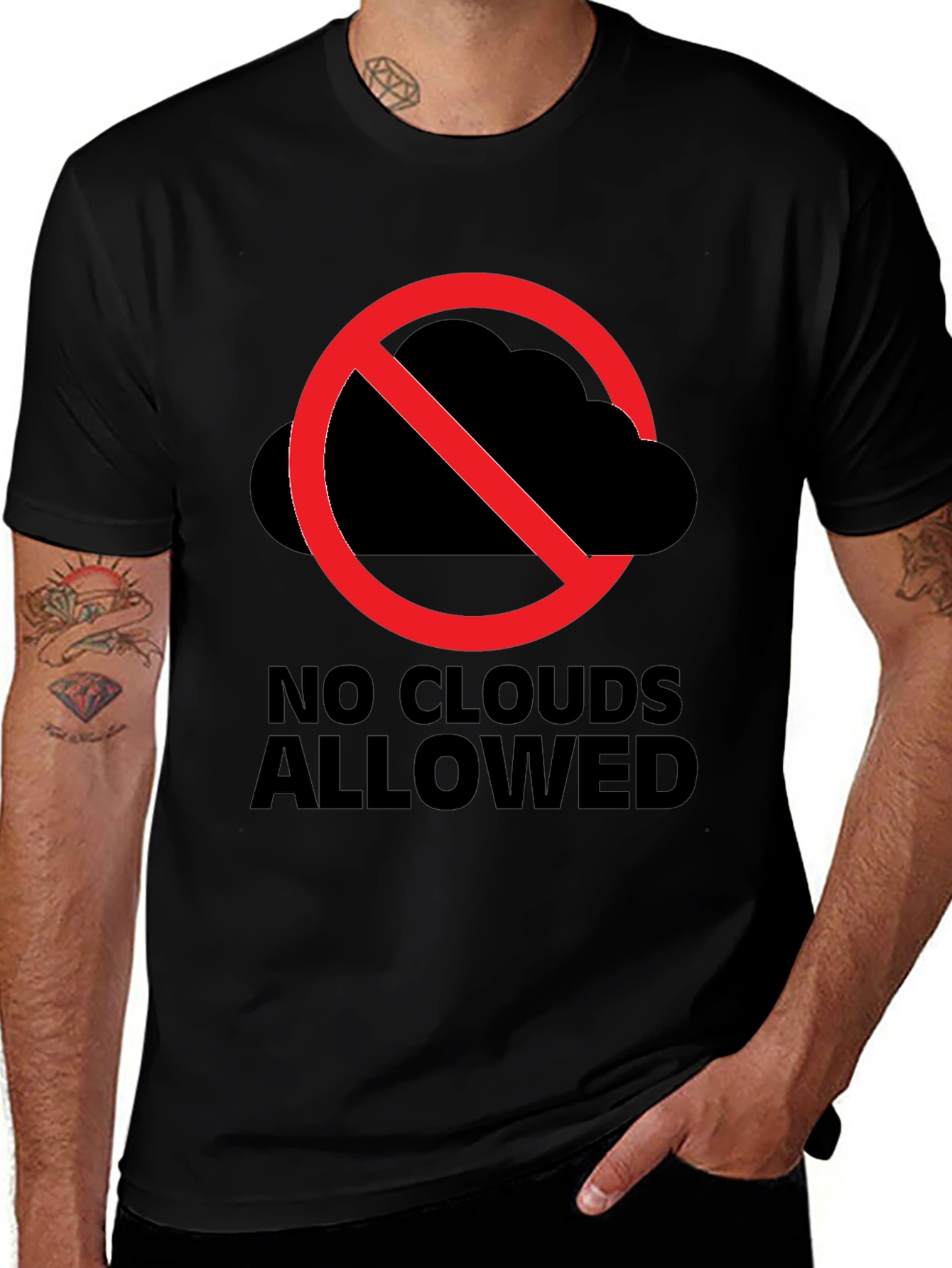 Variant 4 of No Clouds Allowed Graphic Tee - Weather Humor
